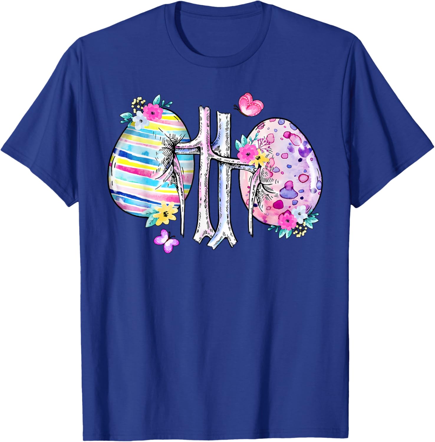 Floral Kidney Easter Egg T-Shirt for Dialysis Nurses and Technicians - 1