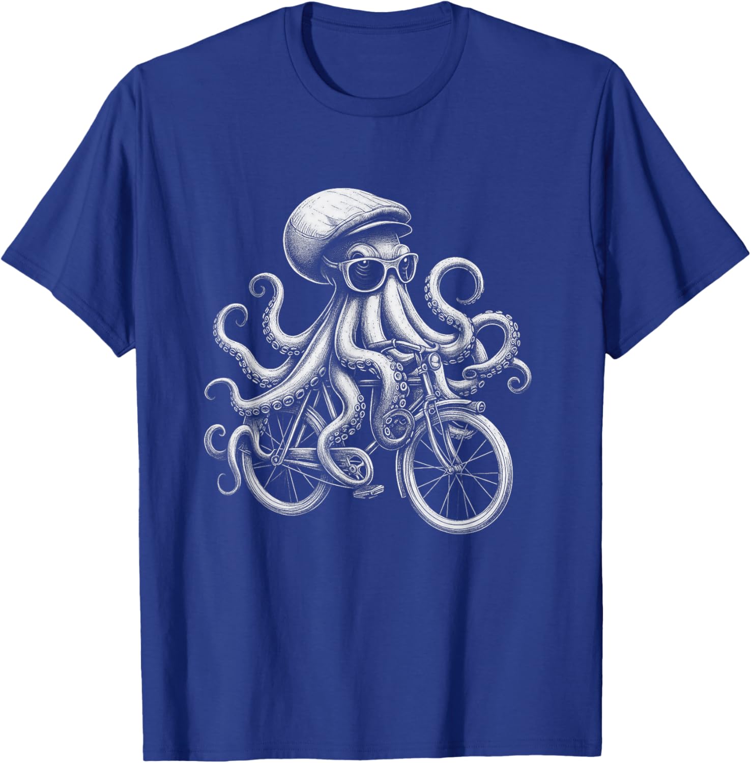 Cool Octopus Riding Bicycle T-Shirt Fun and Unique Graphic Tee for Everyone - 12