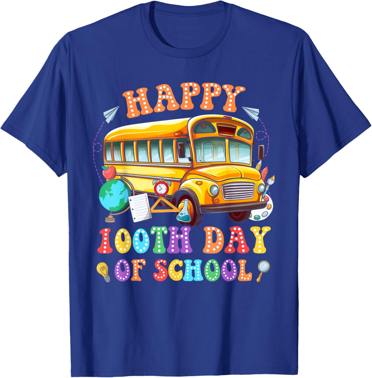 Happy 100th Day School Bus Driver Kids T-Shirt Fun School Celebration - 14