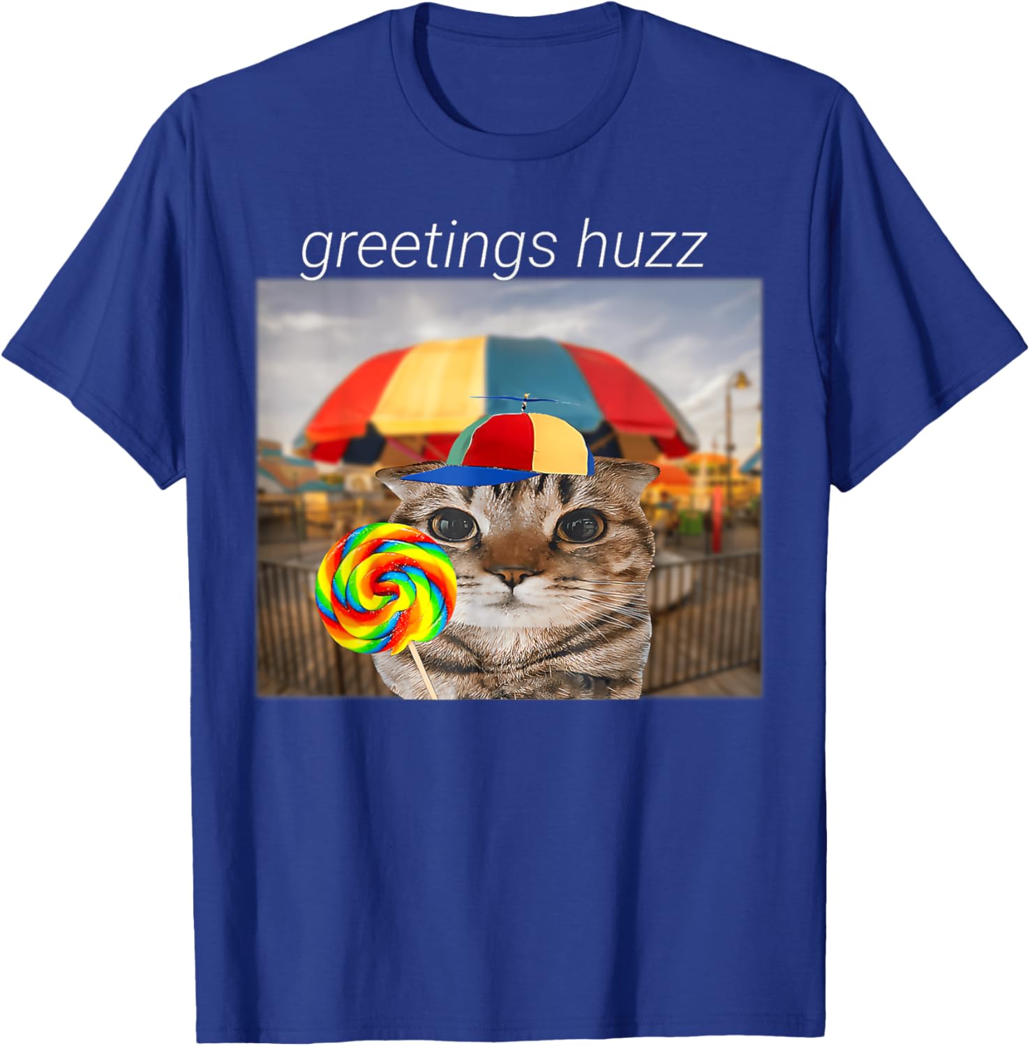 Funny Cat Huzz Meme T-Shirt for Men and Women - Cute Lollipop Design - 7