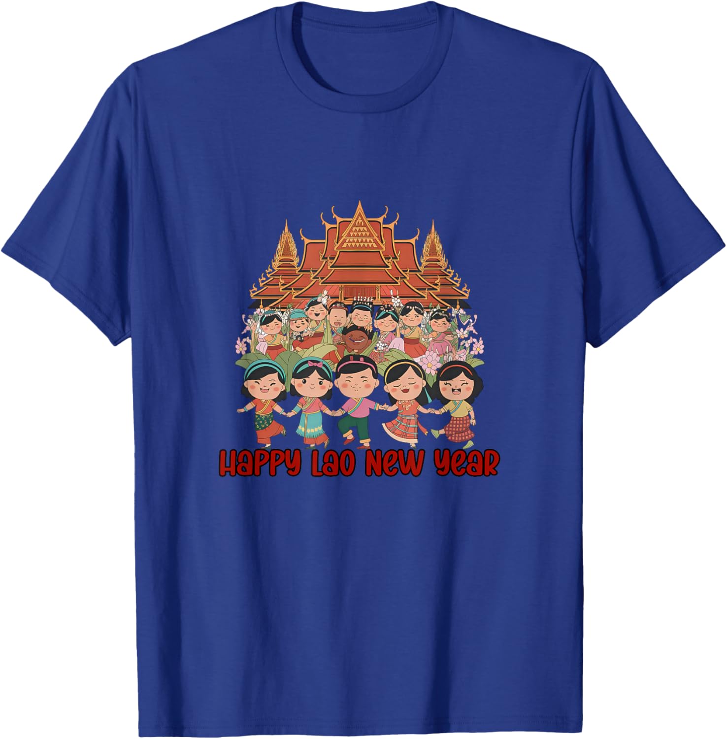Laos Happy Lao New Year Temple T-Shirt for Celebrating Pi Mai Festival - 7