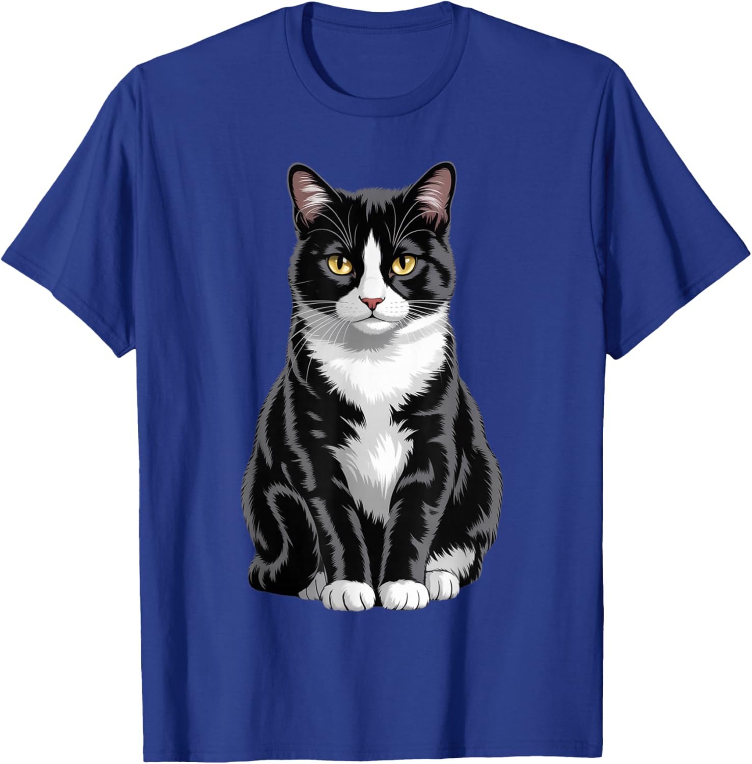 Majestic Tuxedo Cat Art T-Shirt for Cat Lovers - Unisex Kids and Adults - 6