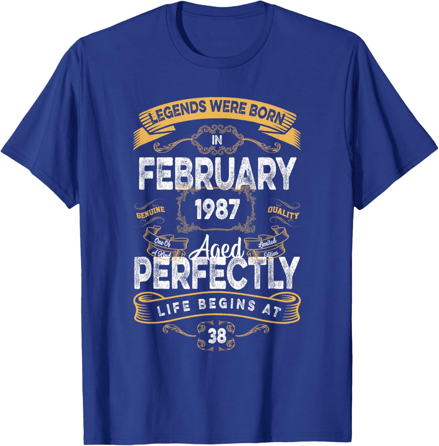Vintage 38th Birthday T-Shirt for Legends Born in February 1987 - 16