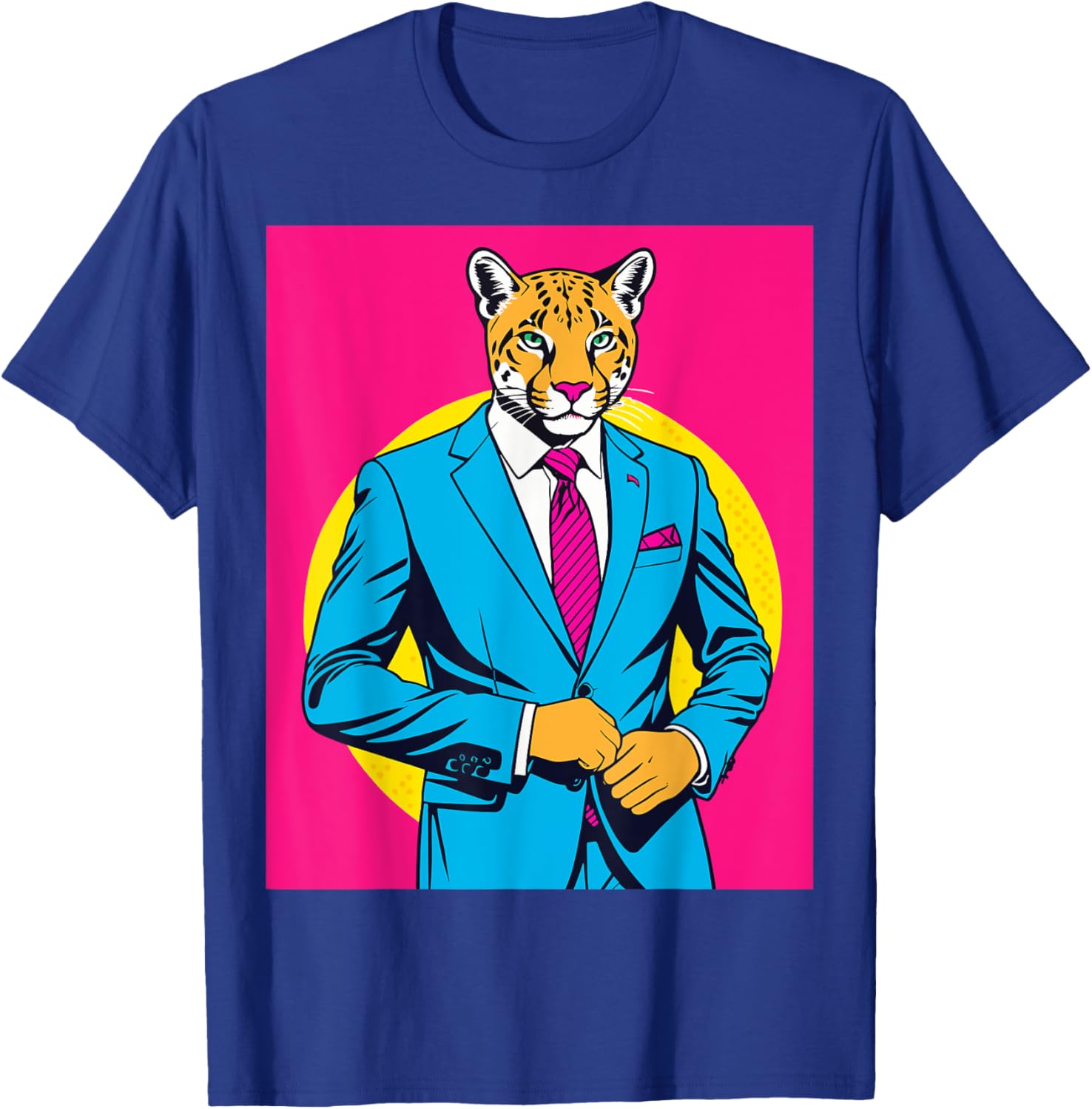 Pop Art Puma in Business Suit T-Shirt for Stylish Animal Lovers - 29