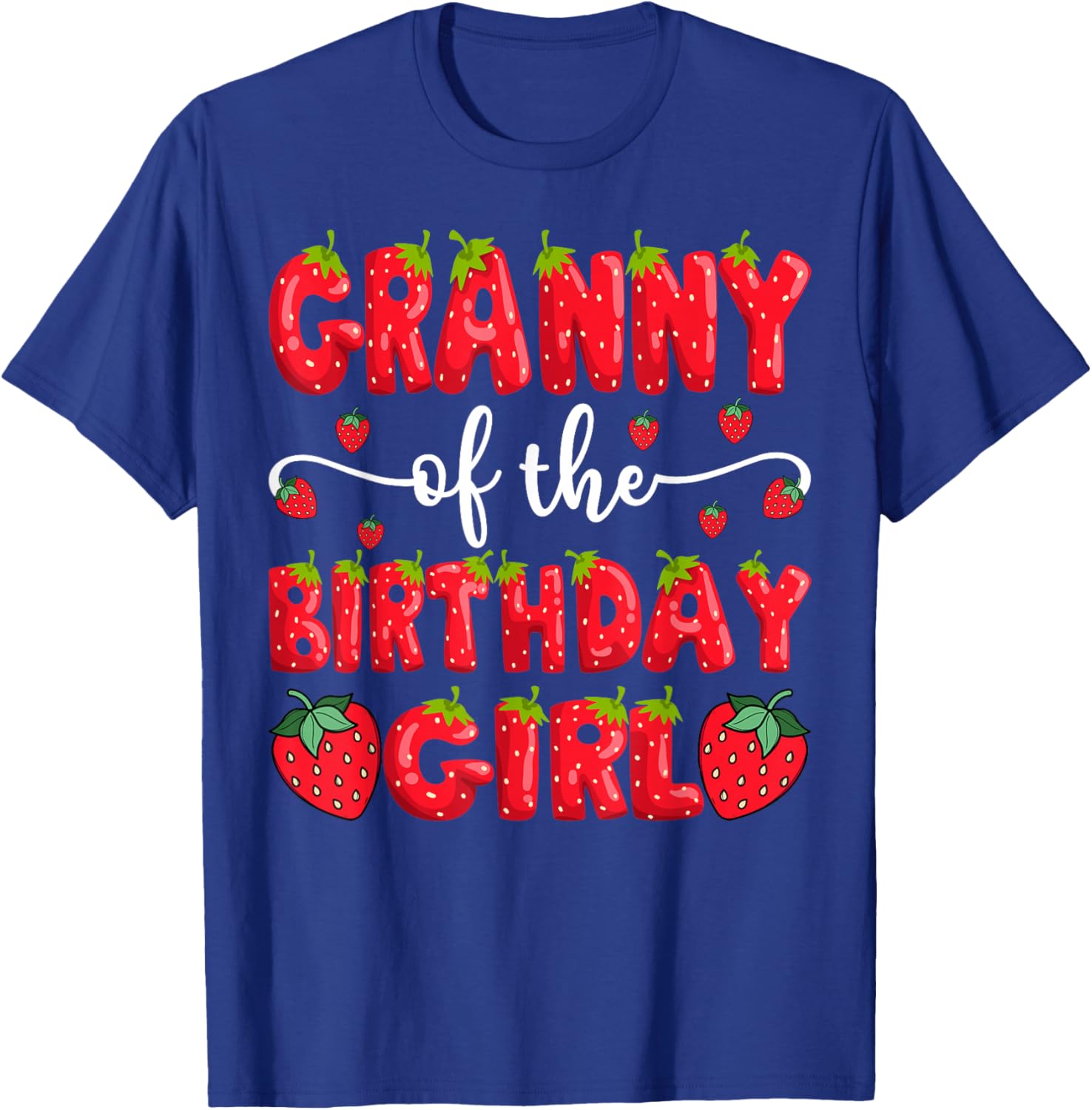 Adorable Granny of the Birthday Girl Strawberry Matching T-Shirt - 4