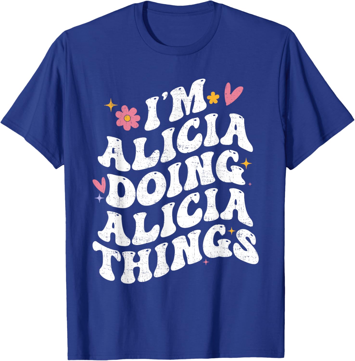 Retro Groovy I'm Alicia Doing Alicia Things Personalized T-Shirt - 5