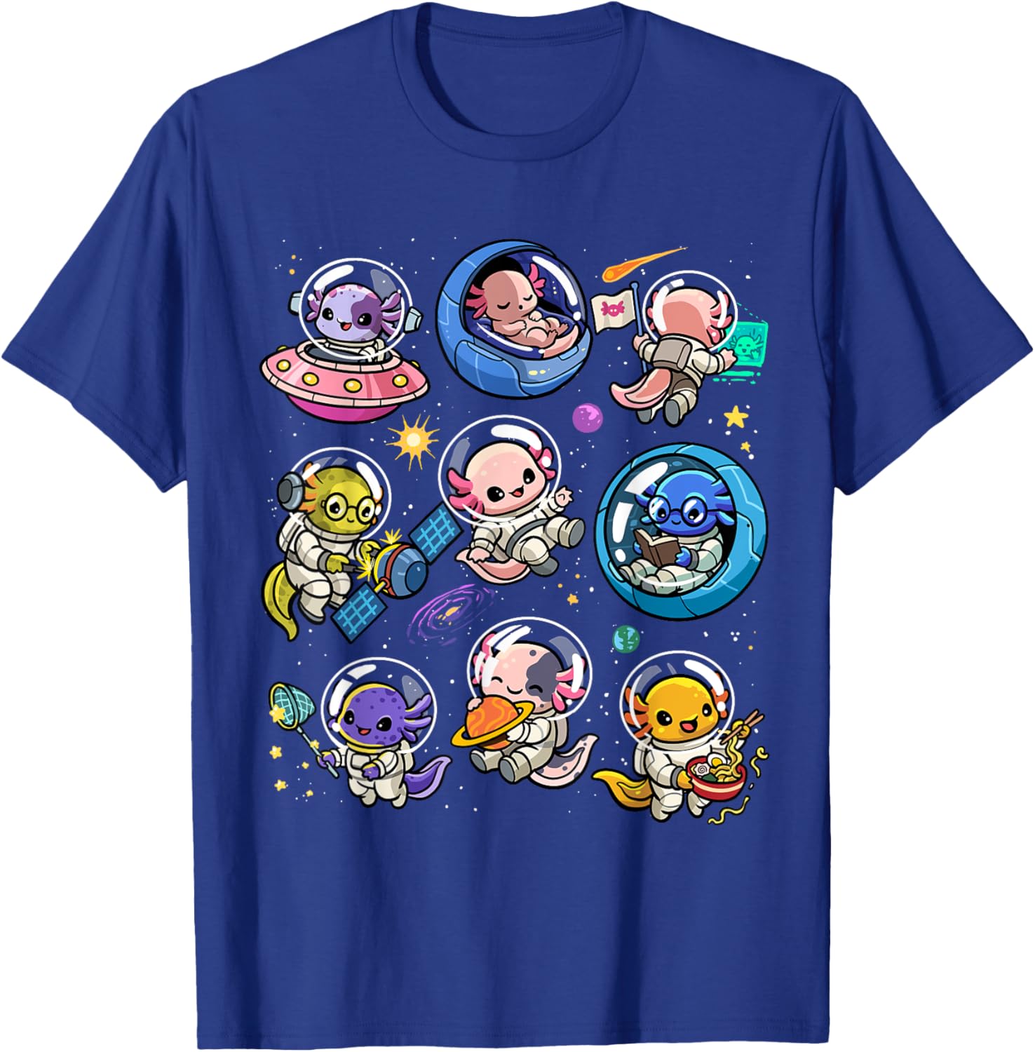 Cute Galaxy Axolotl Astronaut T-Shirt for Space Lovers and Kids - 22