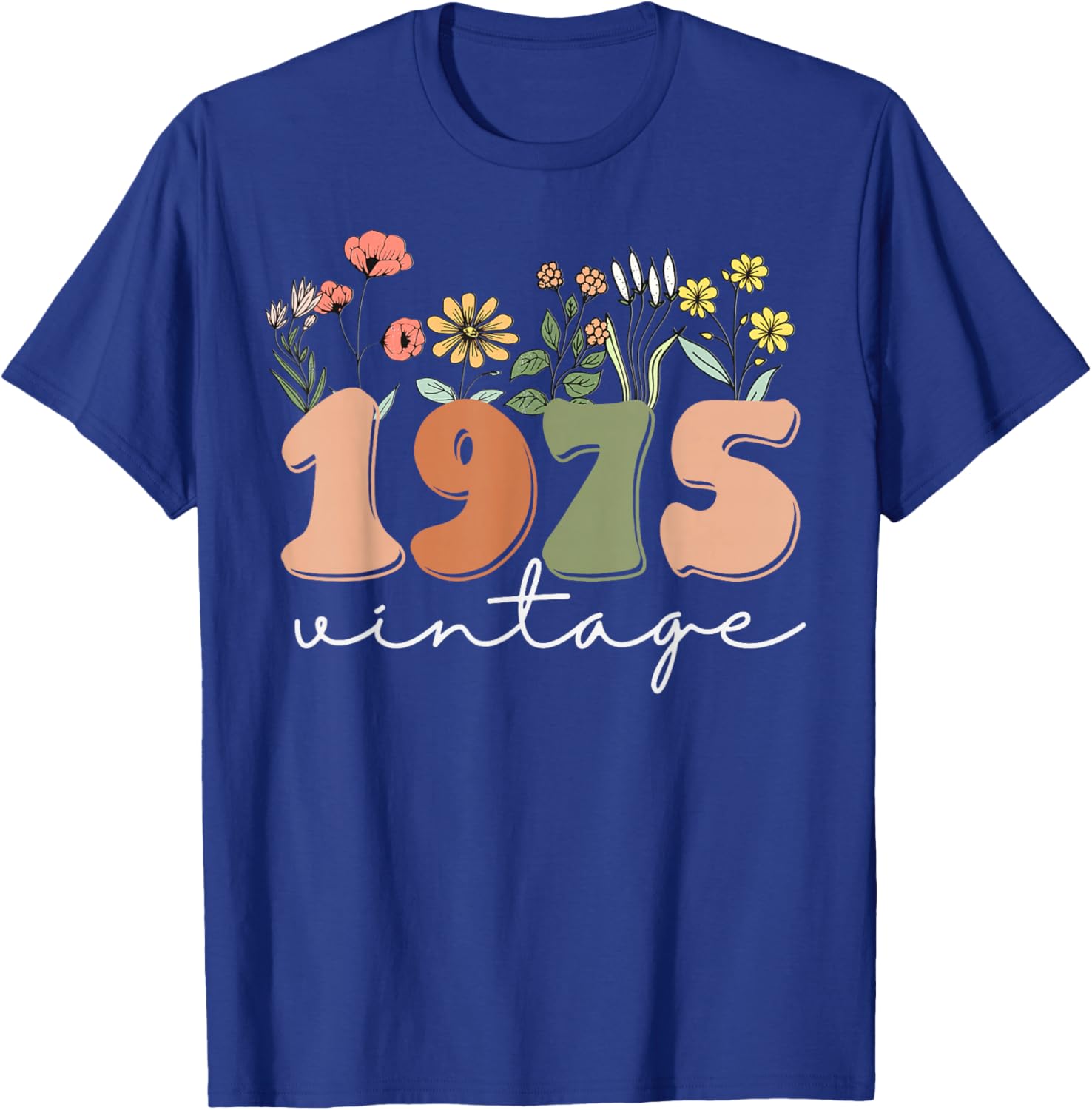 Vintage 1975 50th Birthday Wildflower T-Shirt for Women - 13
