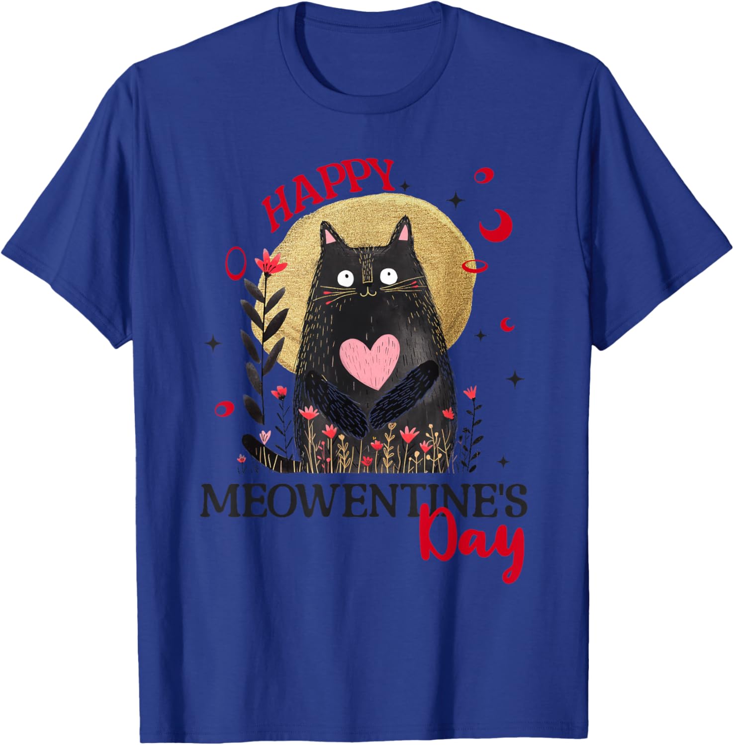Funny Happy Meowentine's Day Cat T-Shirt for Girls and Women - 10
