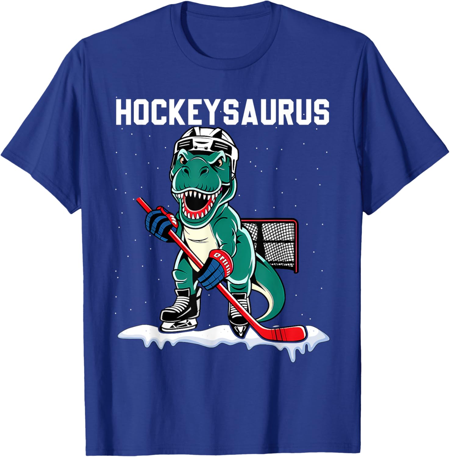Ice Hockey Dinosaur Kids T-Shirt for Boys - Fun Hockeysaurus Design - 4