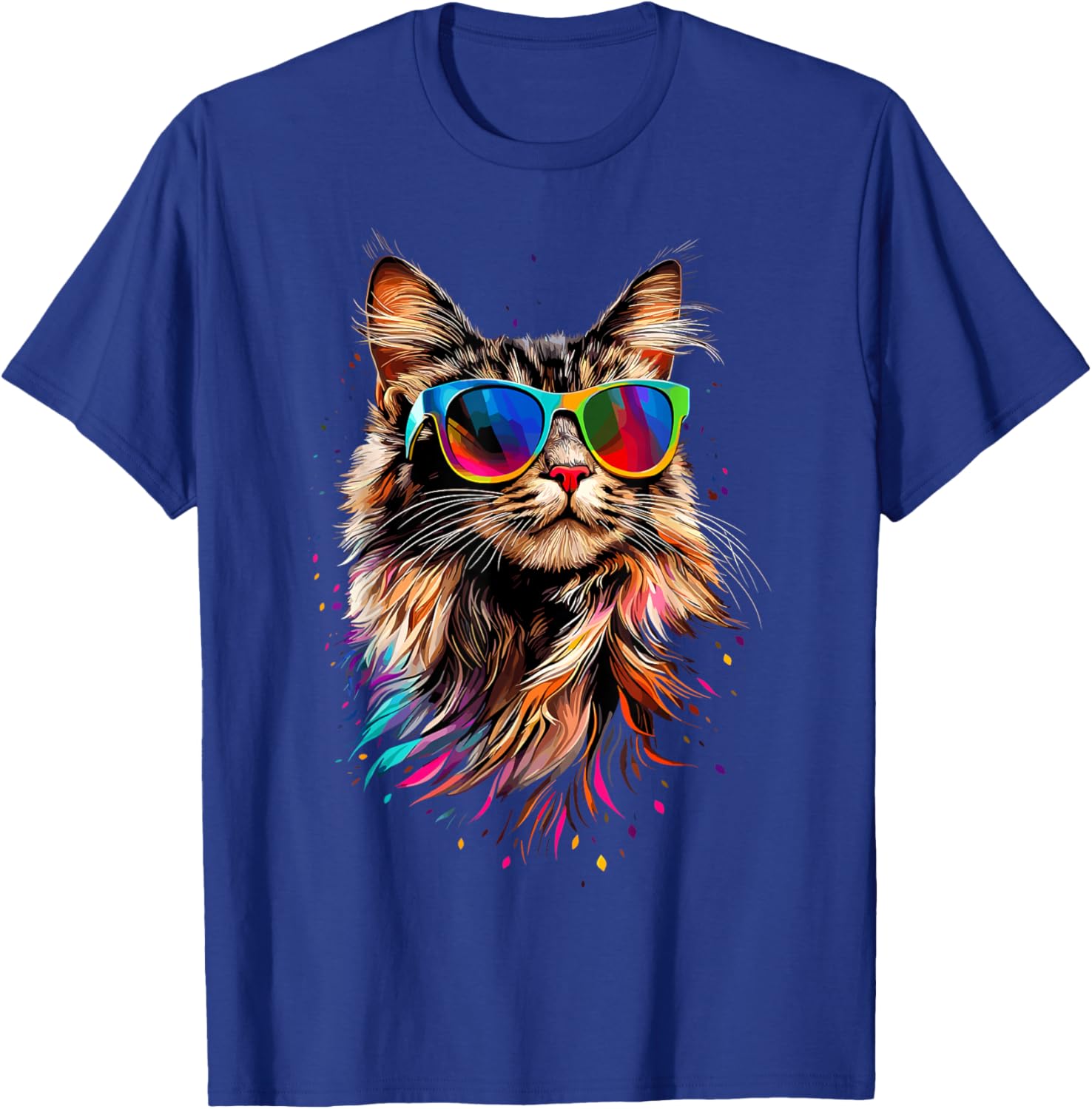 Cute Maine Coon Cat Sunglasses T-Shirt for Cat Lovers - Fun Apparel - 26