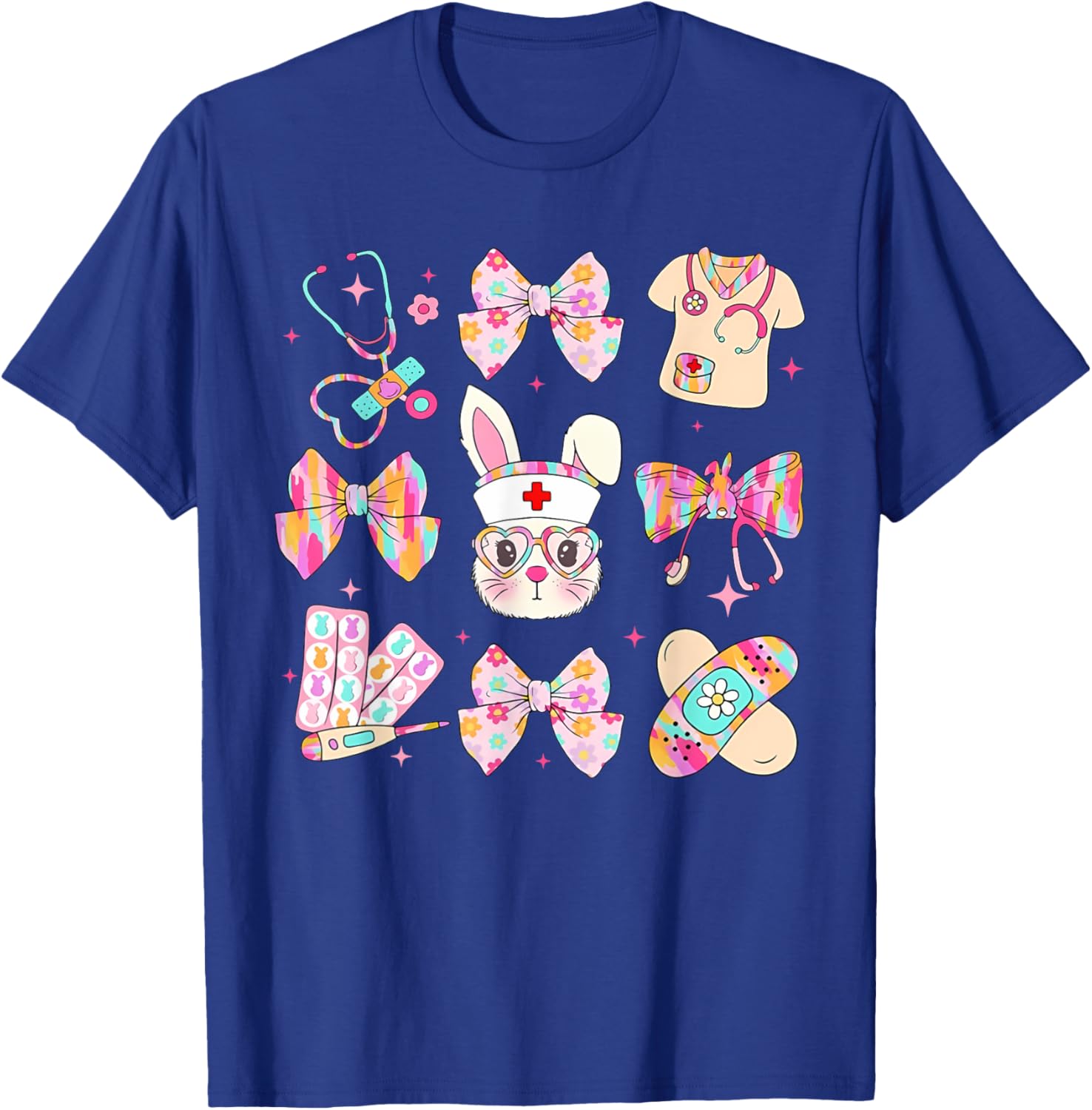 Easter Bunny T-Shirt for Nurses with Coquette Bow - Happy Easter Style - 5