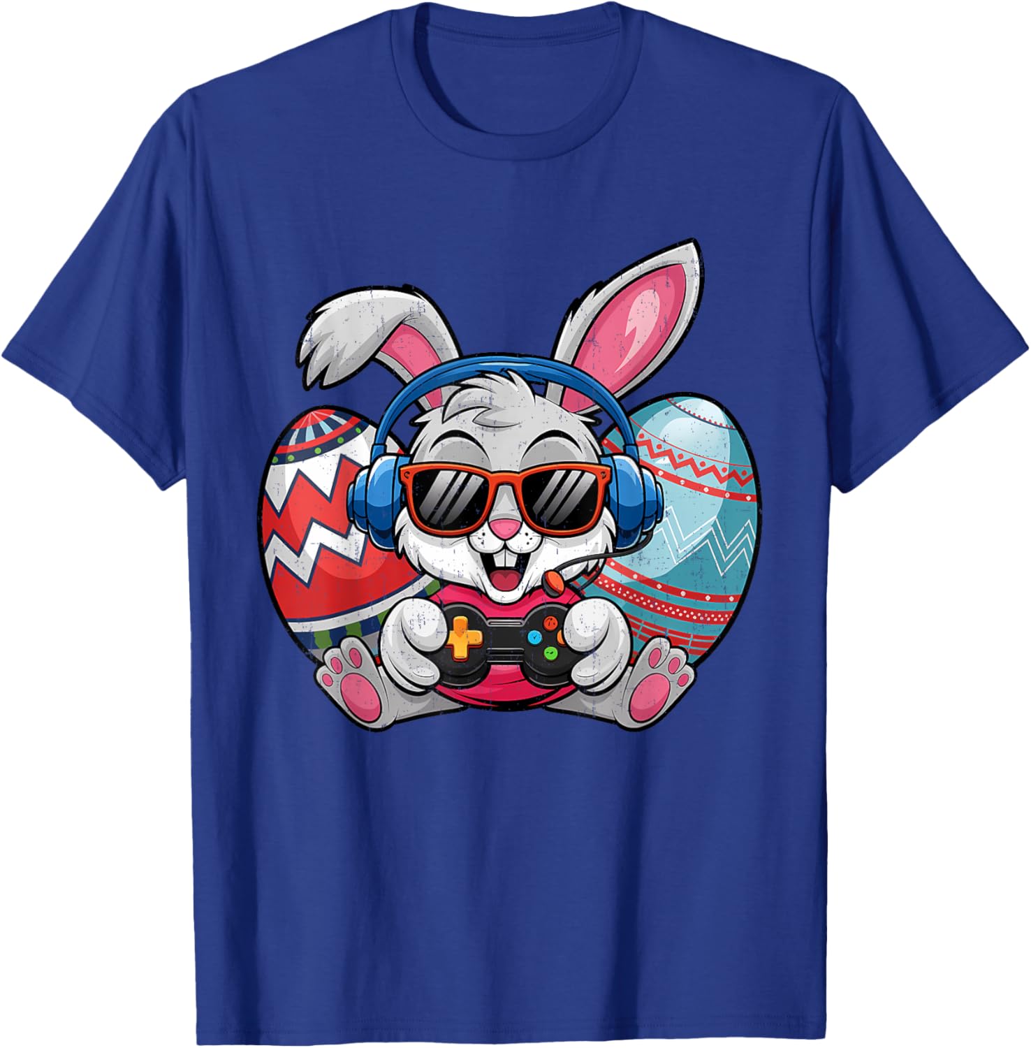Cute Easter Bunny Playing Video Game Kids T-Shirt for Boys - 23
