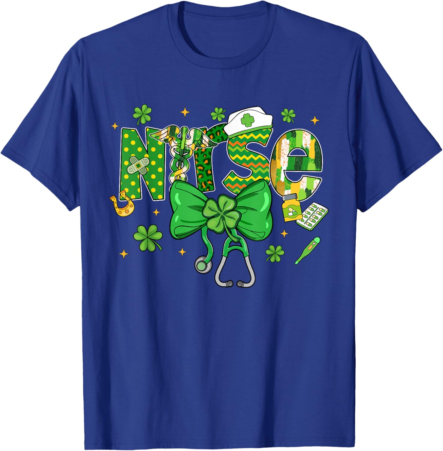Irish Nurse Stethoscope St Patrick's Day T-Shirt for Healthcare Heroes - 23