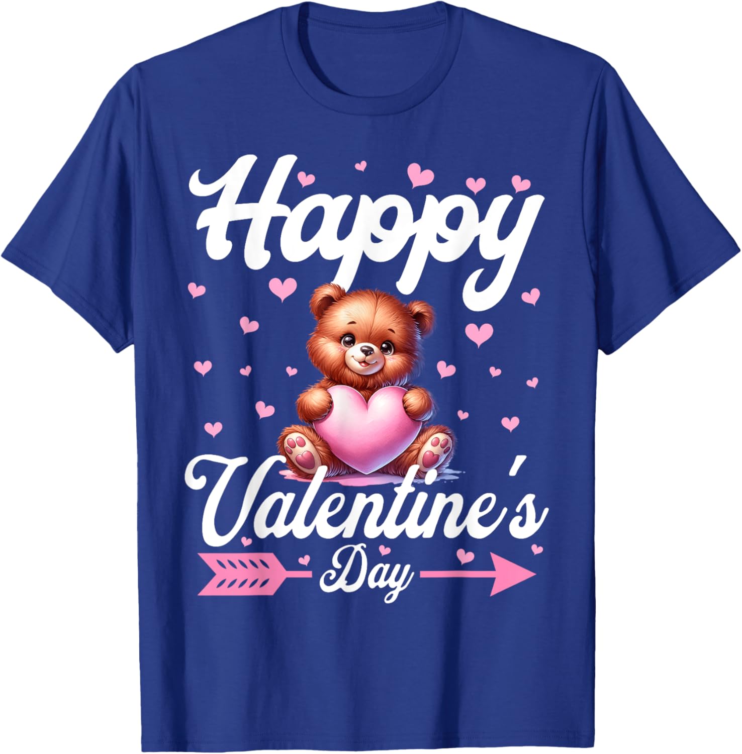Cute Teddy Bear Holding Heart Happy Valentine's Day T-Shirt for Kids - 9