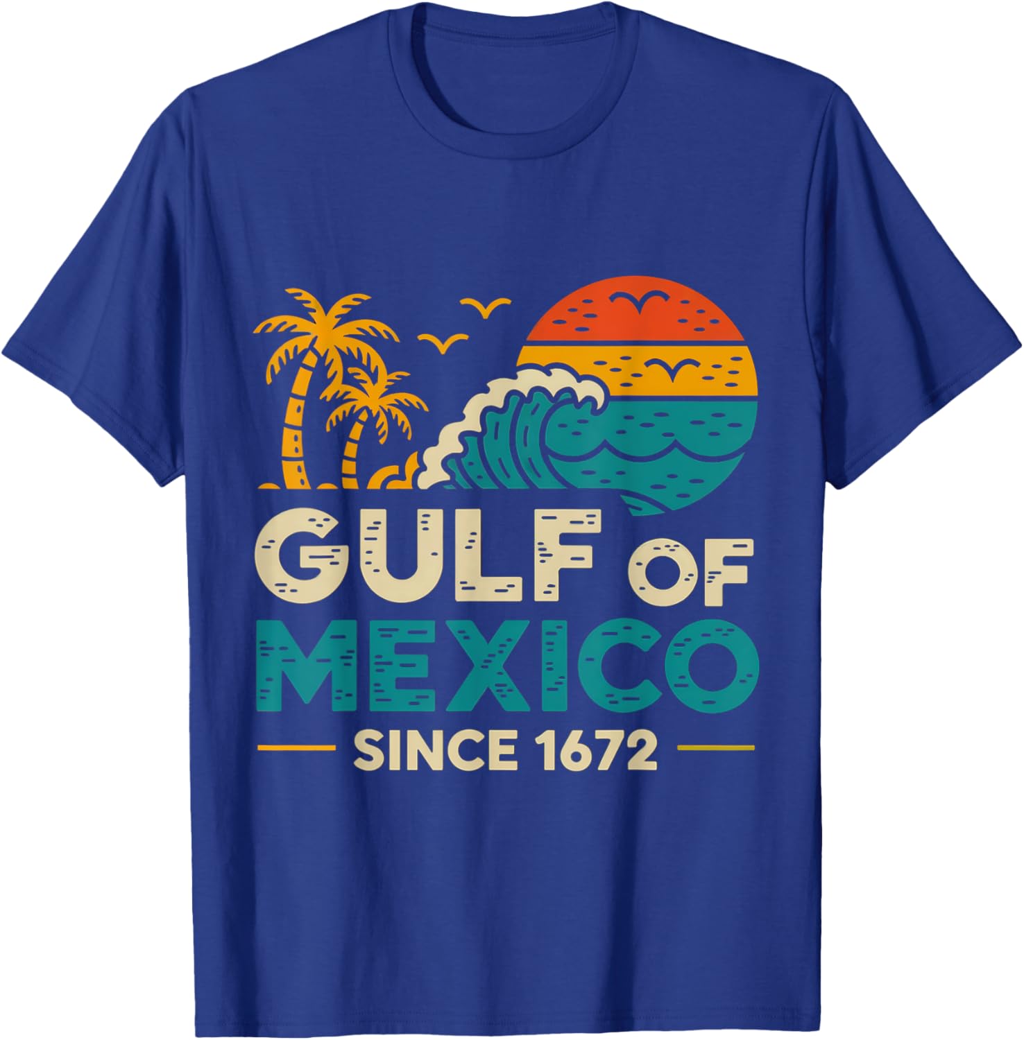 Gulf of Mexico Since 1672 Retro Vintage T-Shirt for Casual Style - 2