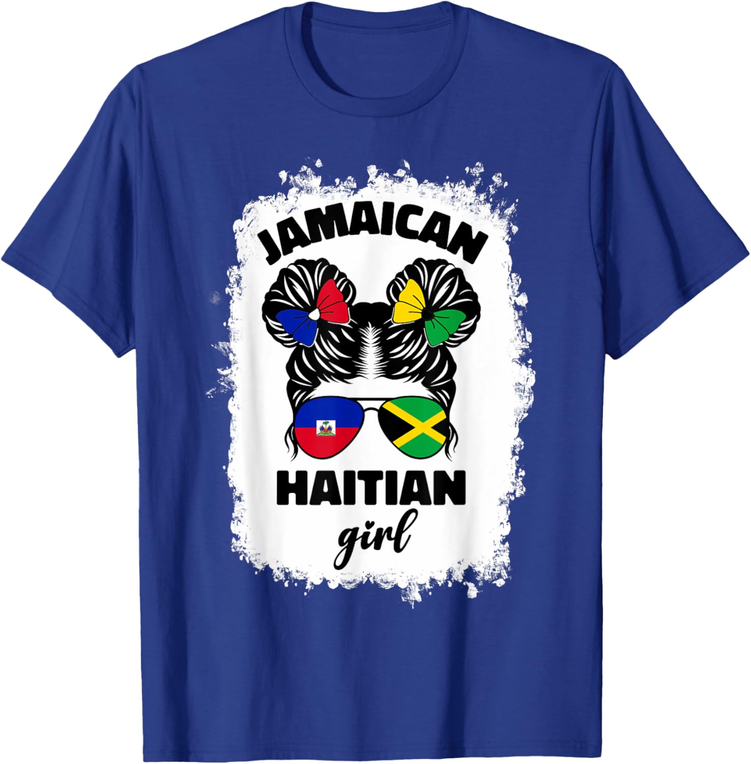 Half Jamaican Haitian Kids T-Shirt with Jamaica and Haiti Flag Design - 3