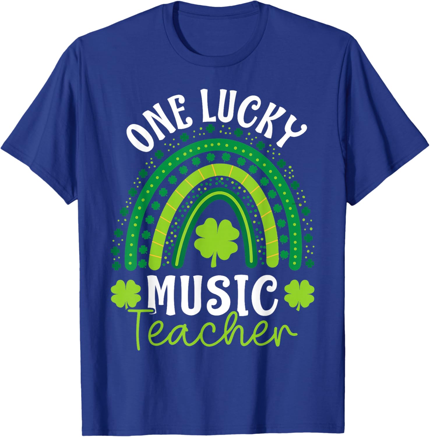 One Lucky Music Teacher Rainbow Shamrock T-Shirt for St Patrick's Day - 4