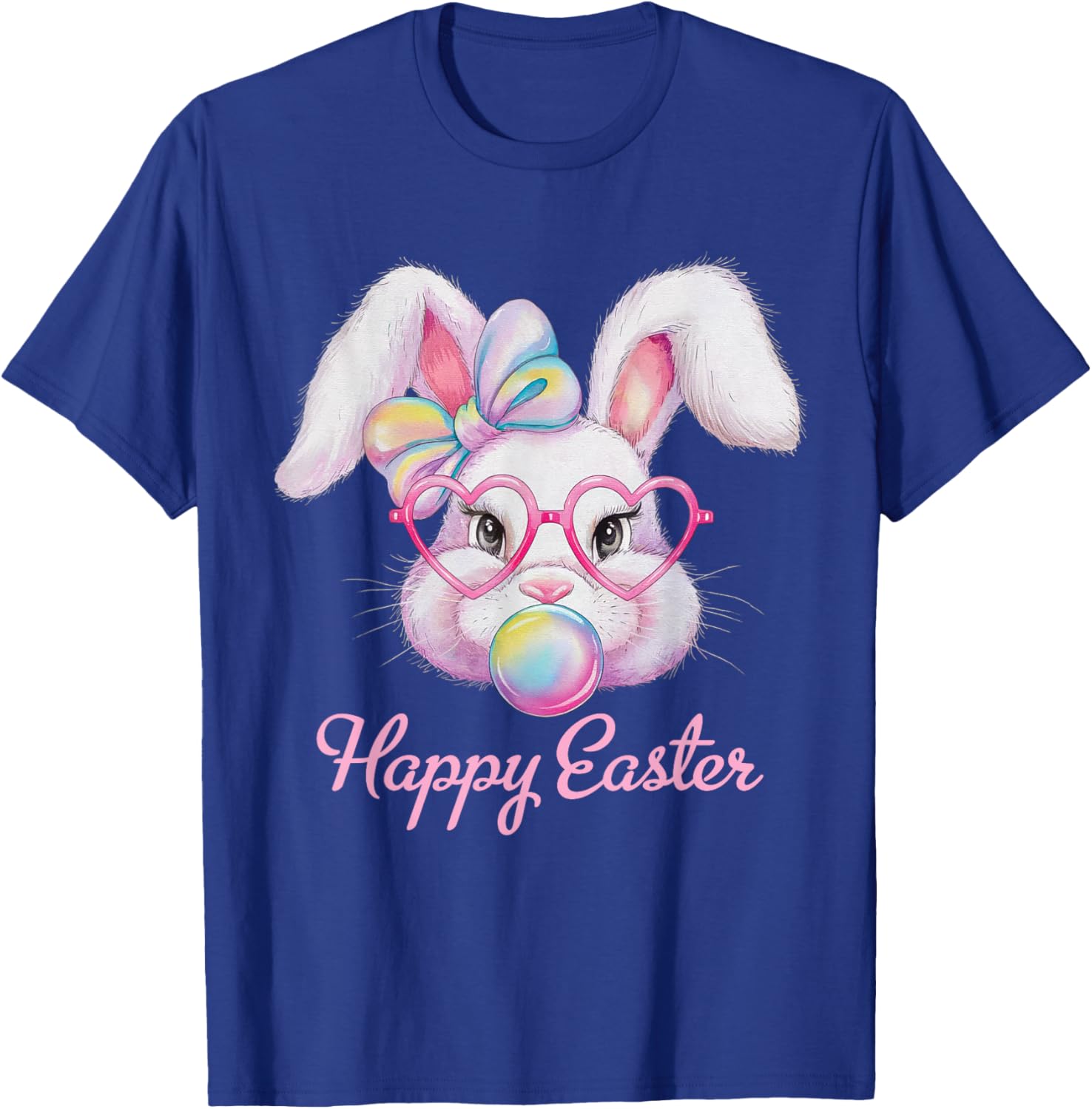 Happy Easter Cute Bunny Rabbit Face Tie Dye T-Shirt for Girls - 12