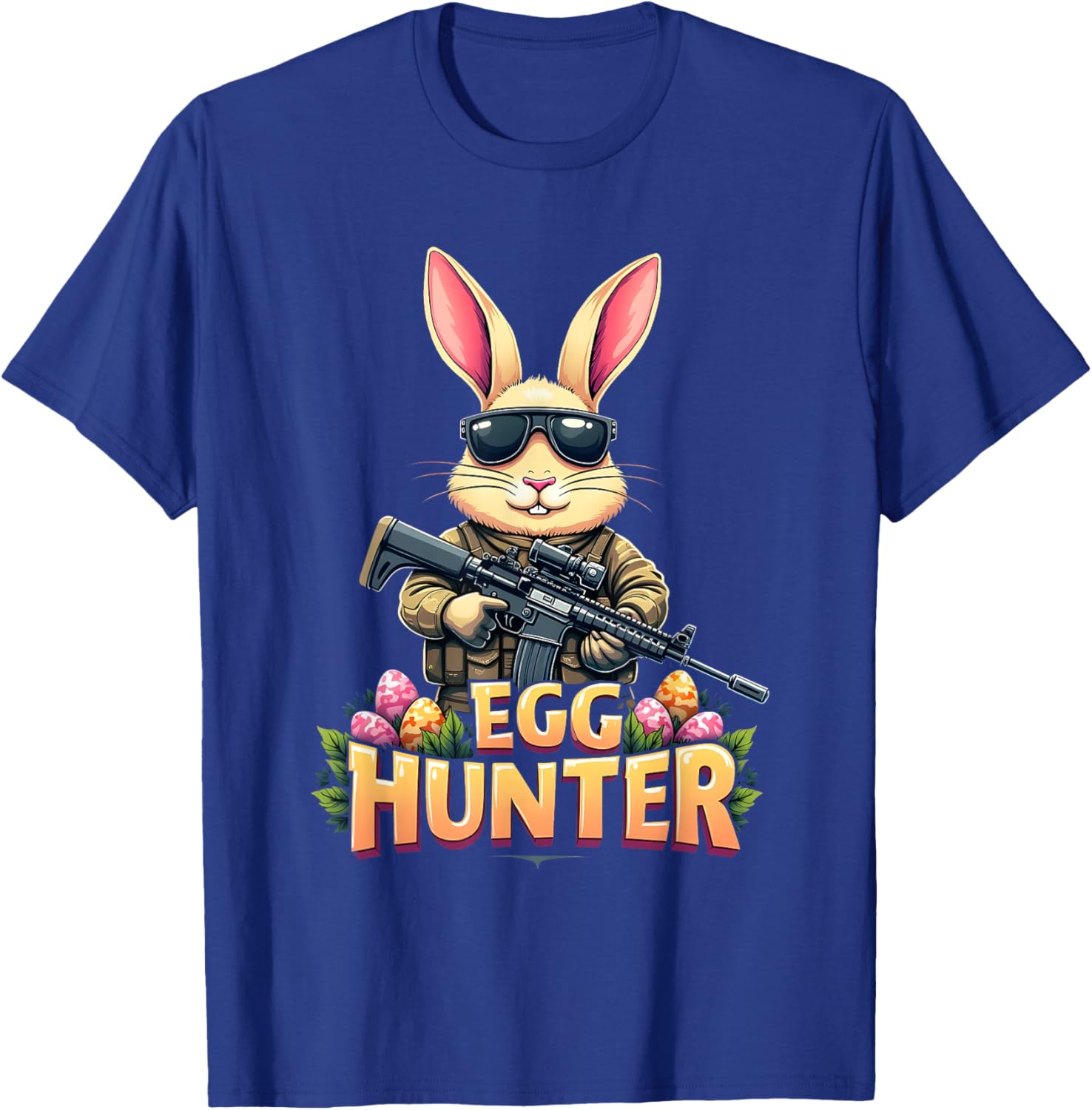 Cute Easter Egg Hunter Boys T-Shirt Featuring Deer Bunny Design - 19