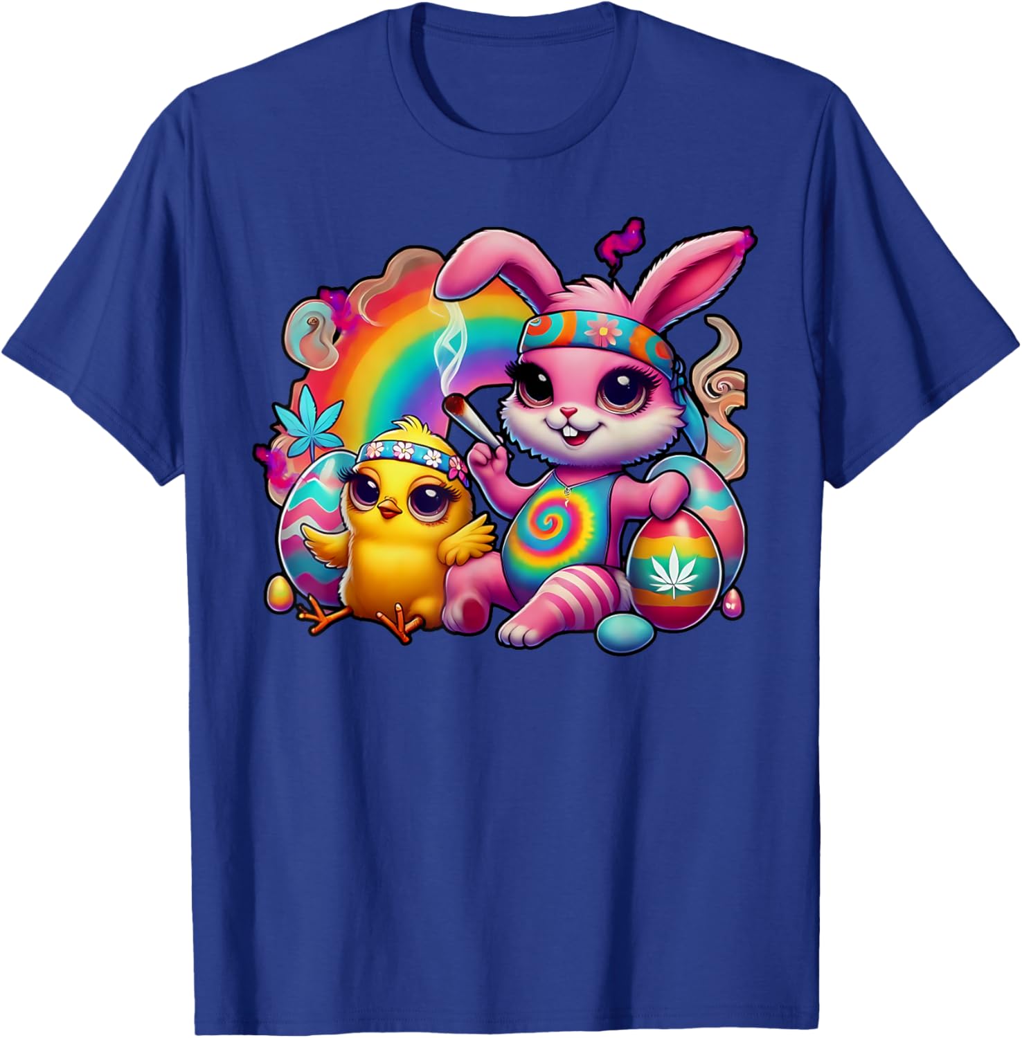Stoned Easter Bunny Chick T-Shirt for Cannabis Lovers and Fun Celebrations - 8