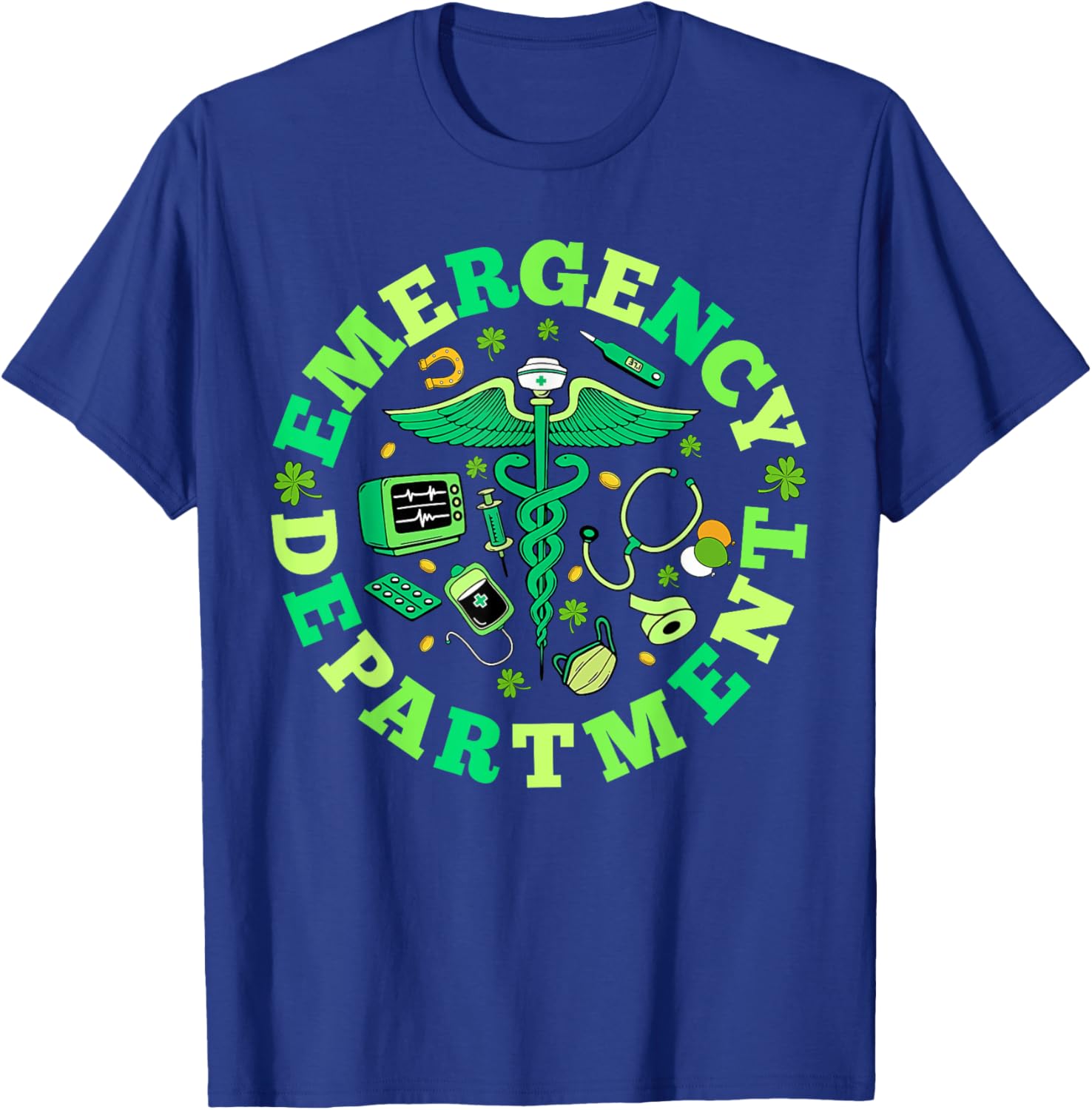 Emergency Nurse St Patricks Day Shamrock T-Shirt for ED RNs - 9