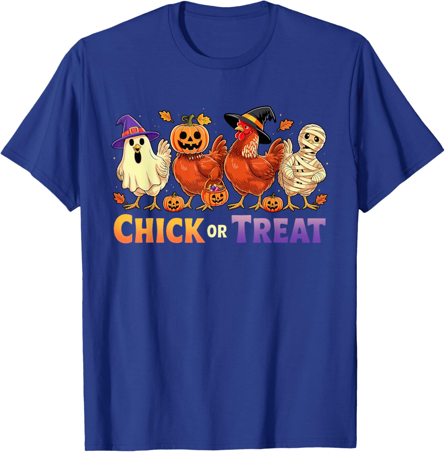 Funny Chick or Treat Halloween Witch Spooky Chicken Farmer T-Shirt - 9