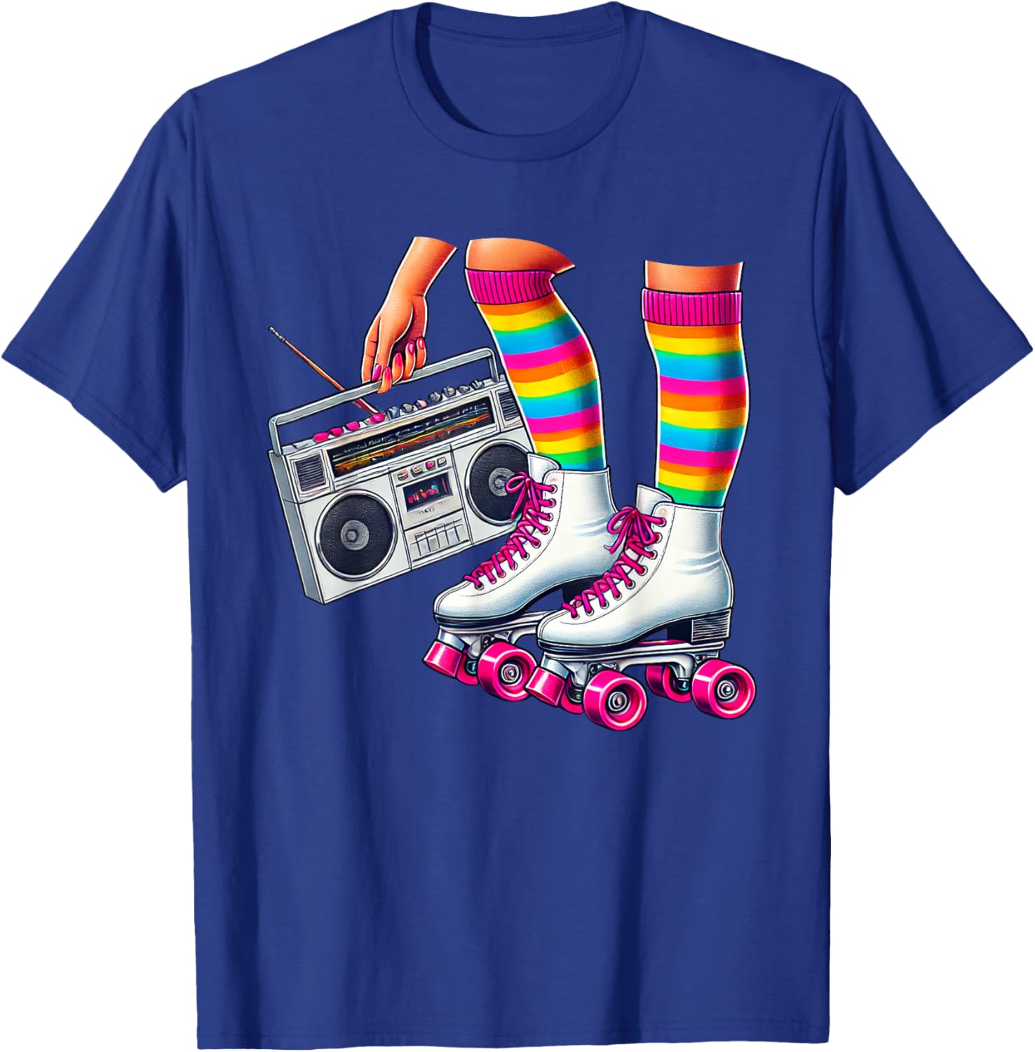Funny 80s Roller Disco Skating Girl T-Shirt for Retro Fans - 14
