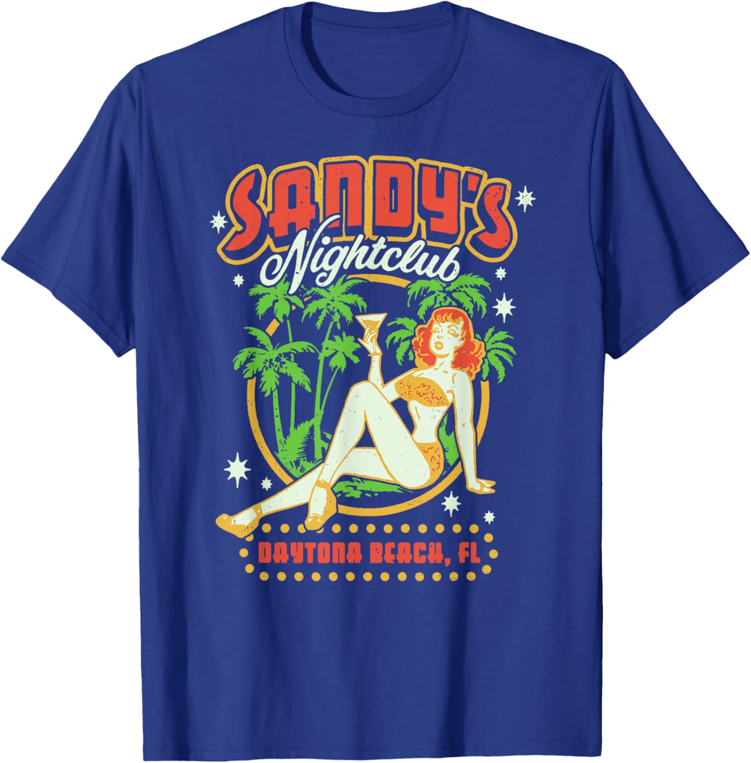 Sandy's Nightclub Daytona Beach Pinup Girl T-Shirt for Trendy Style - 2