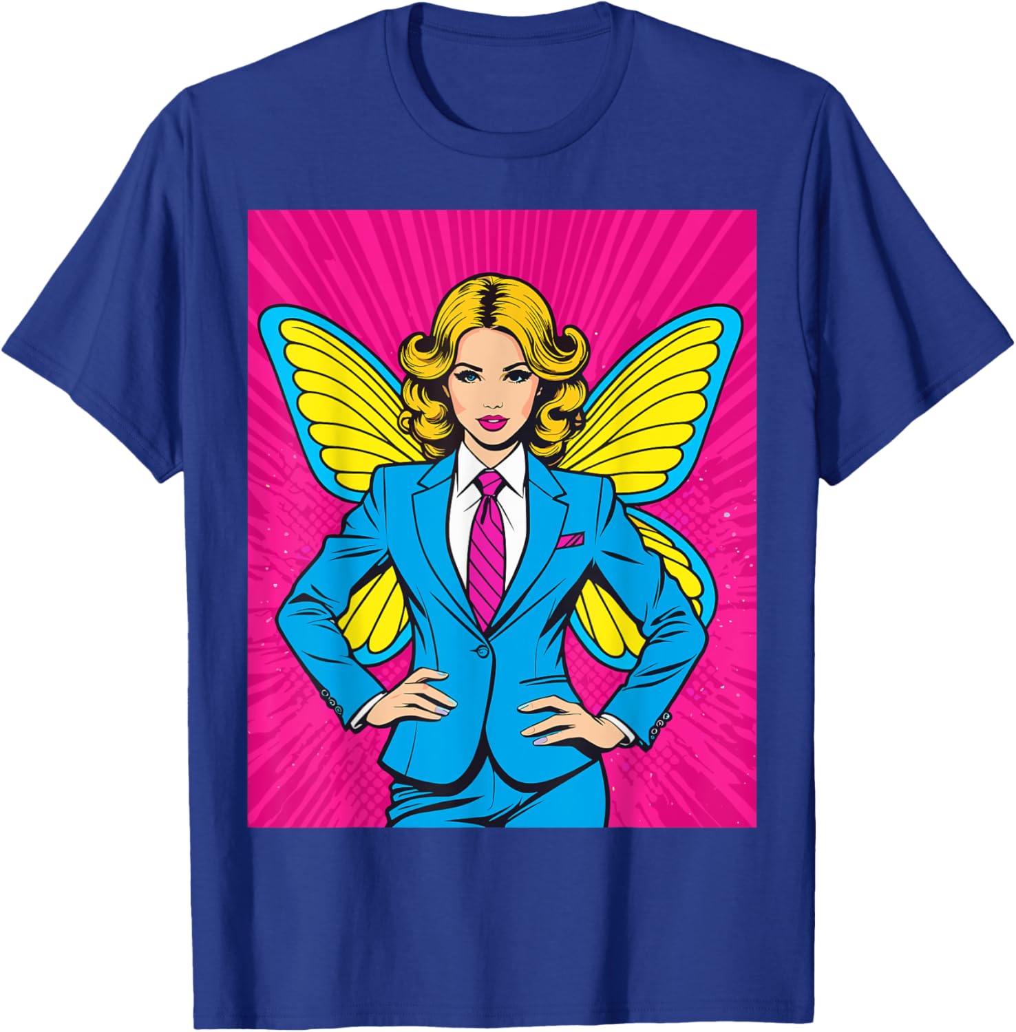 Pop Art Fairy in Business Suit T-Shirt for Stylish Casual Wear - 26