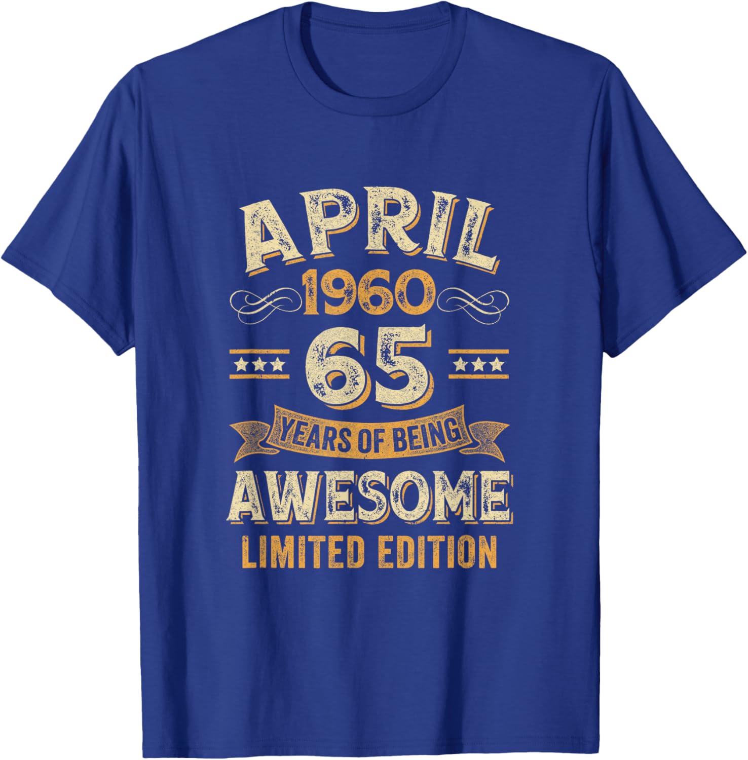 Vintage 65th Birthday T-Shirt Awesome April 1960 Design for Celebrations - 7