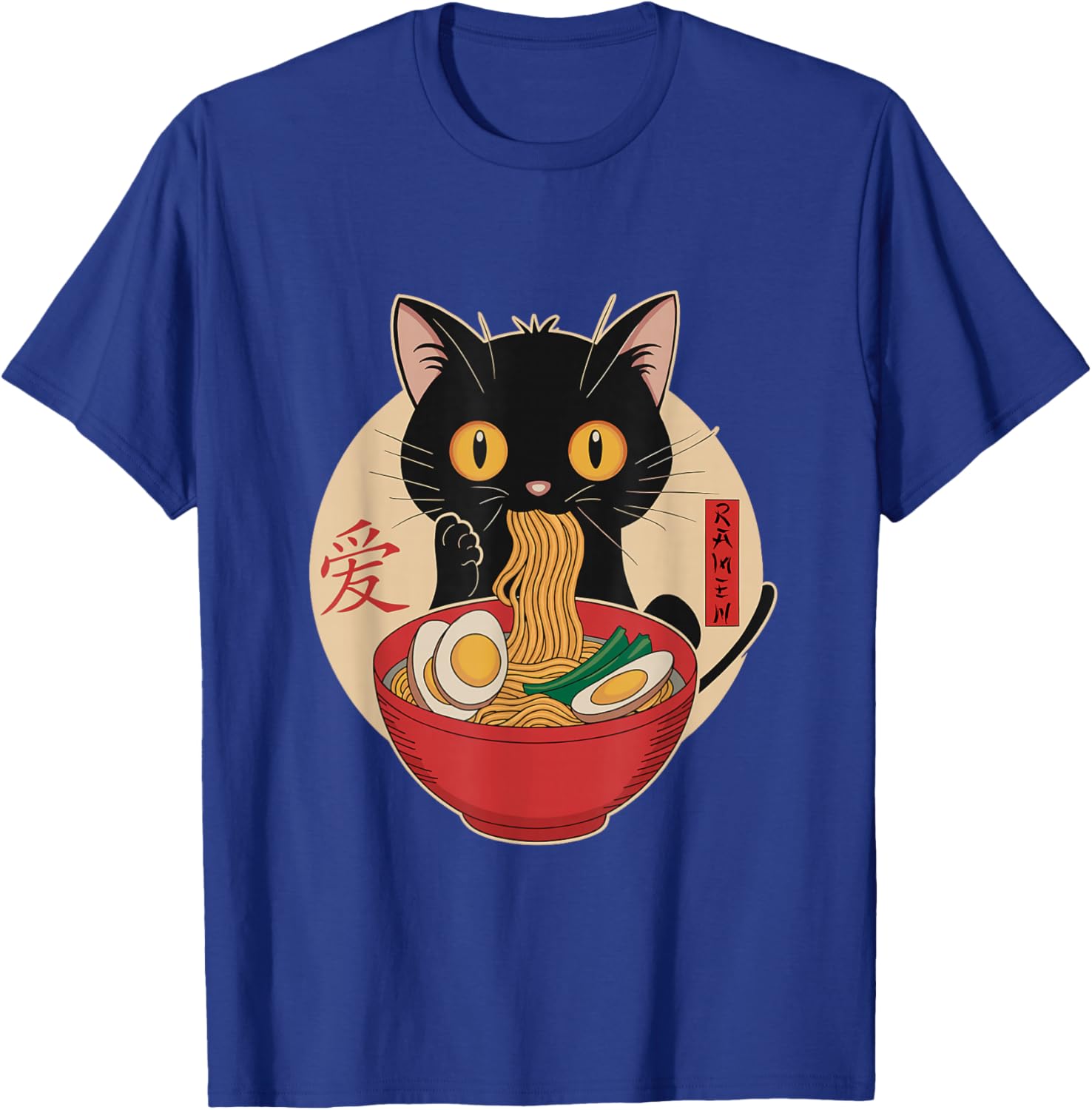 Cute Cat Eating Ramen Noodles Kawaii Anime T-Shirt for Cat Lovers - 5