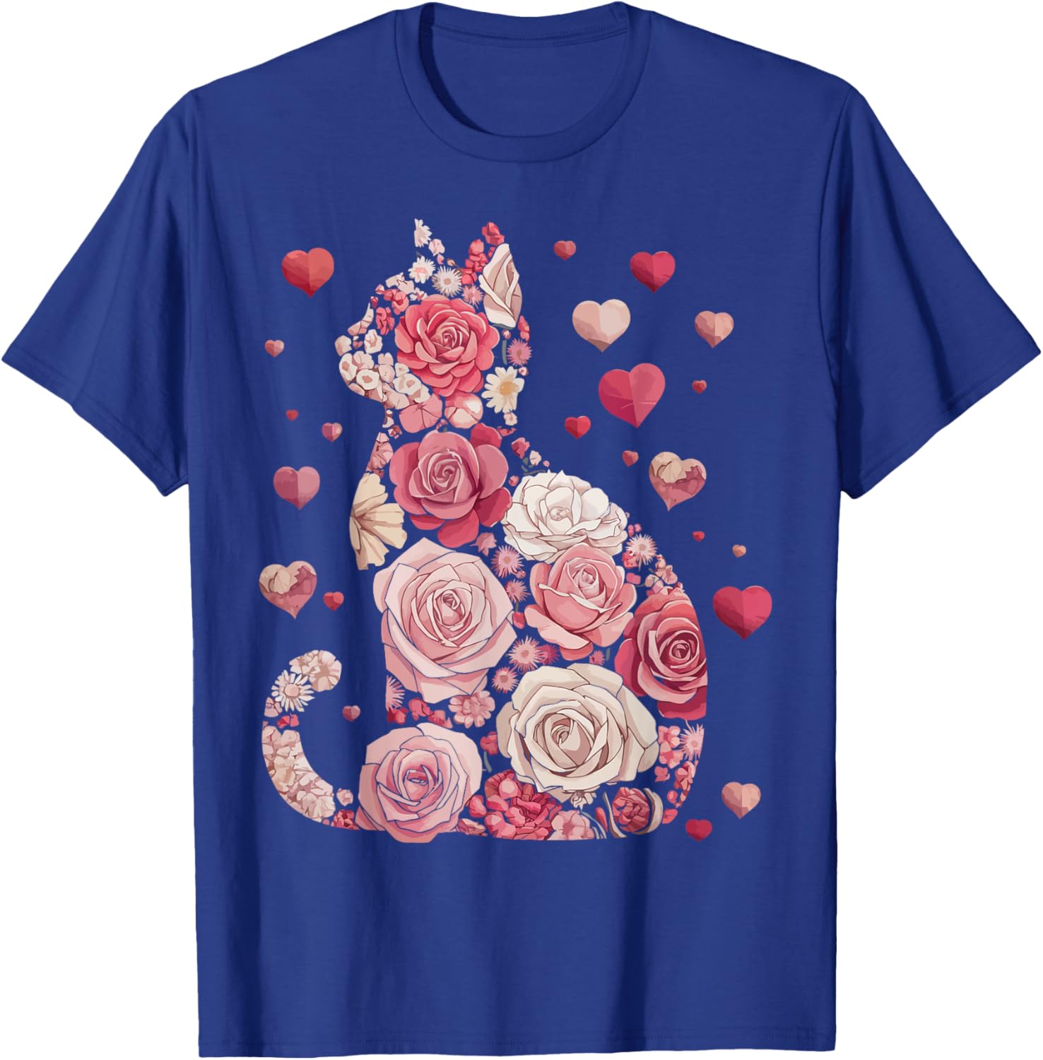 Cute Happy Meowentine's Day Cat T-Shirt for Girls and Women - 6