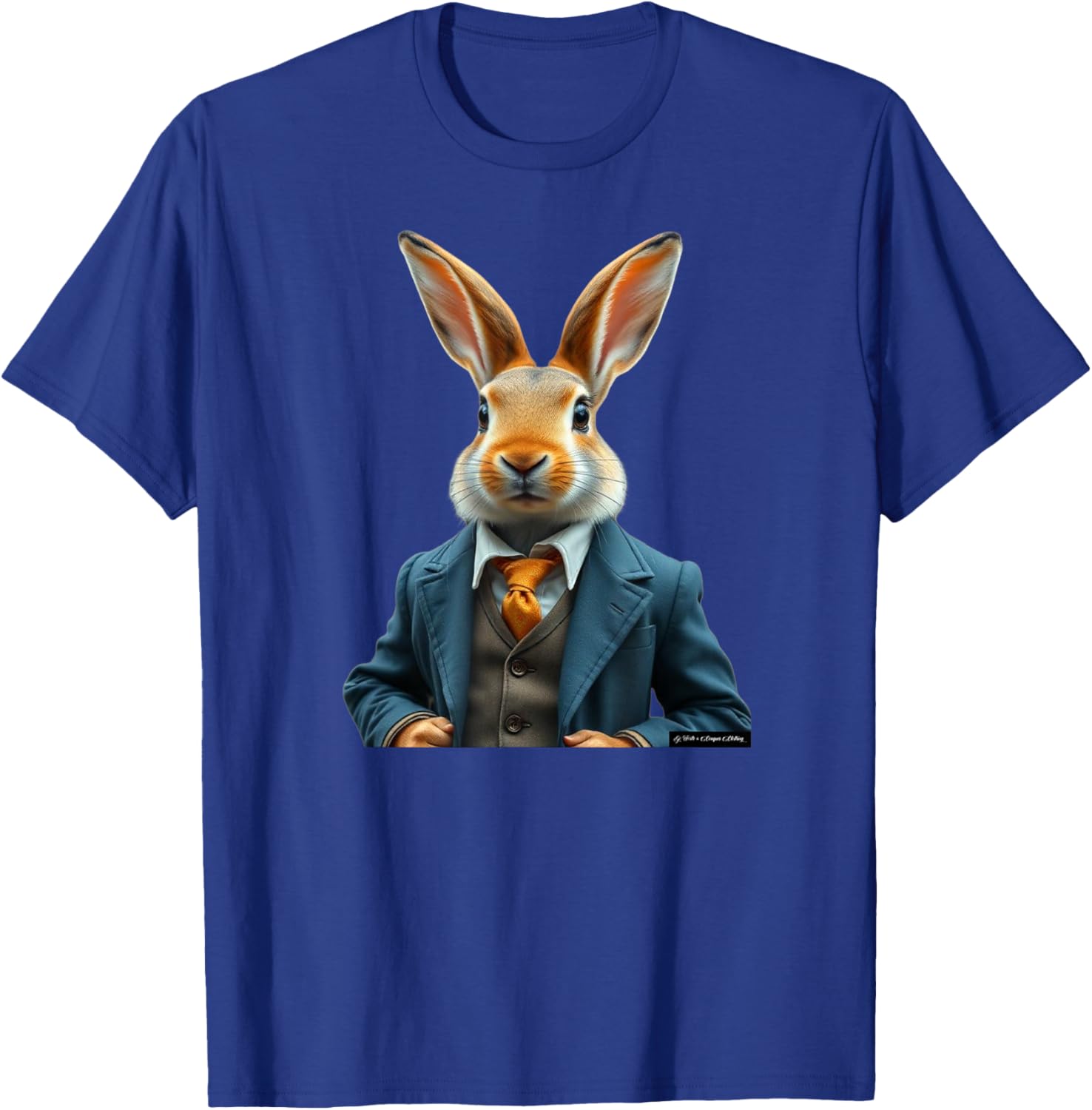 Vintage Easter Bunny T-Shirt with Rabbit in a Suit for Wild Hunters - 2