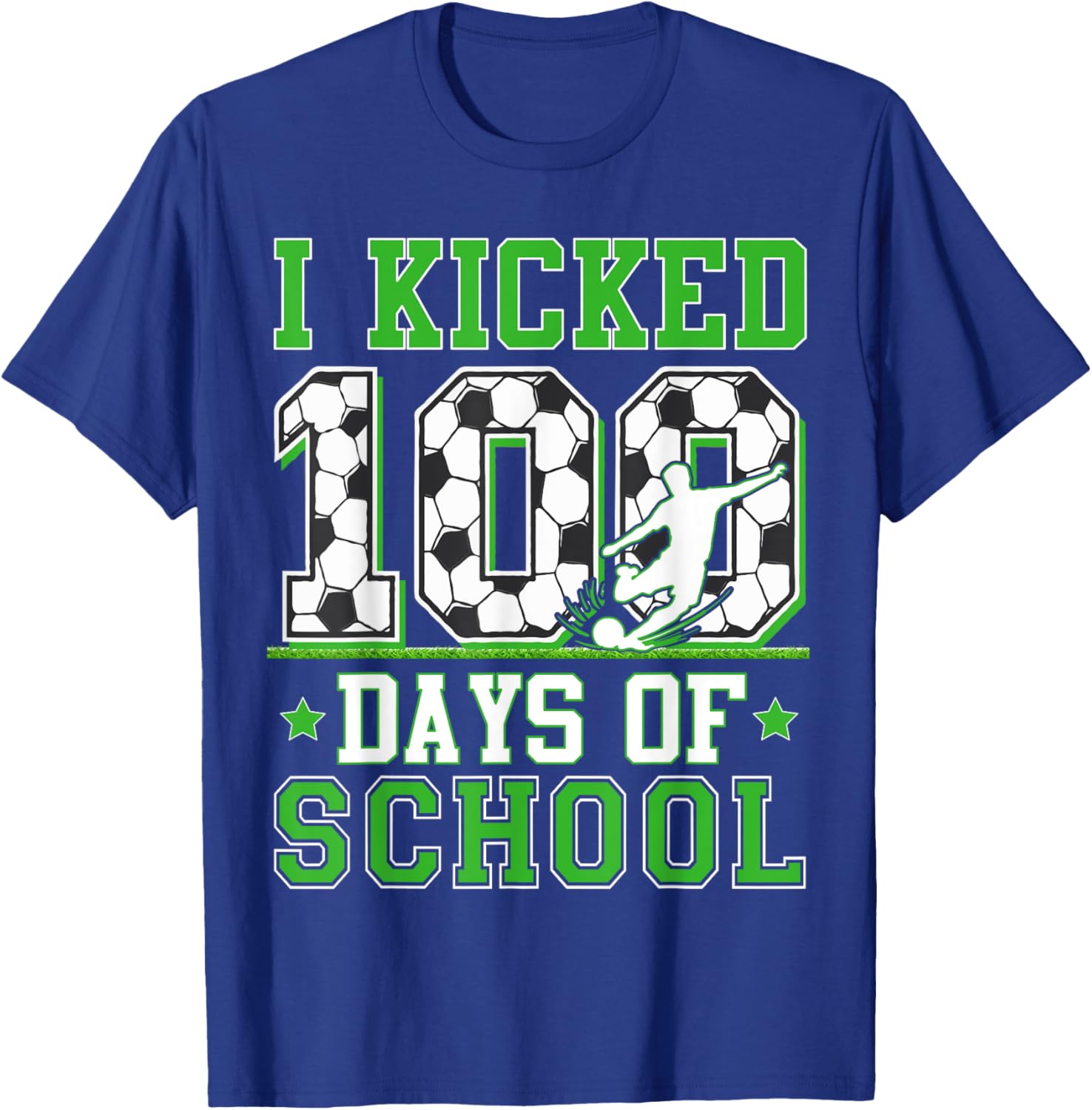 100 Days of School Soccer T-Shirt for Kids - Fun Boys' Apparel - 10