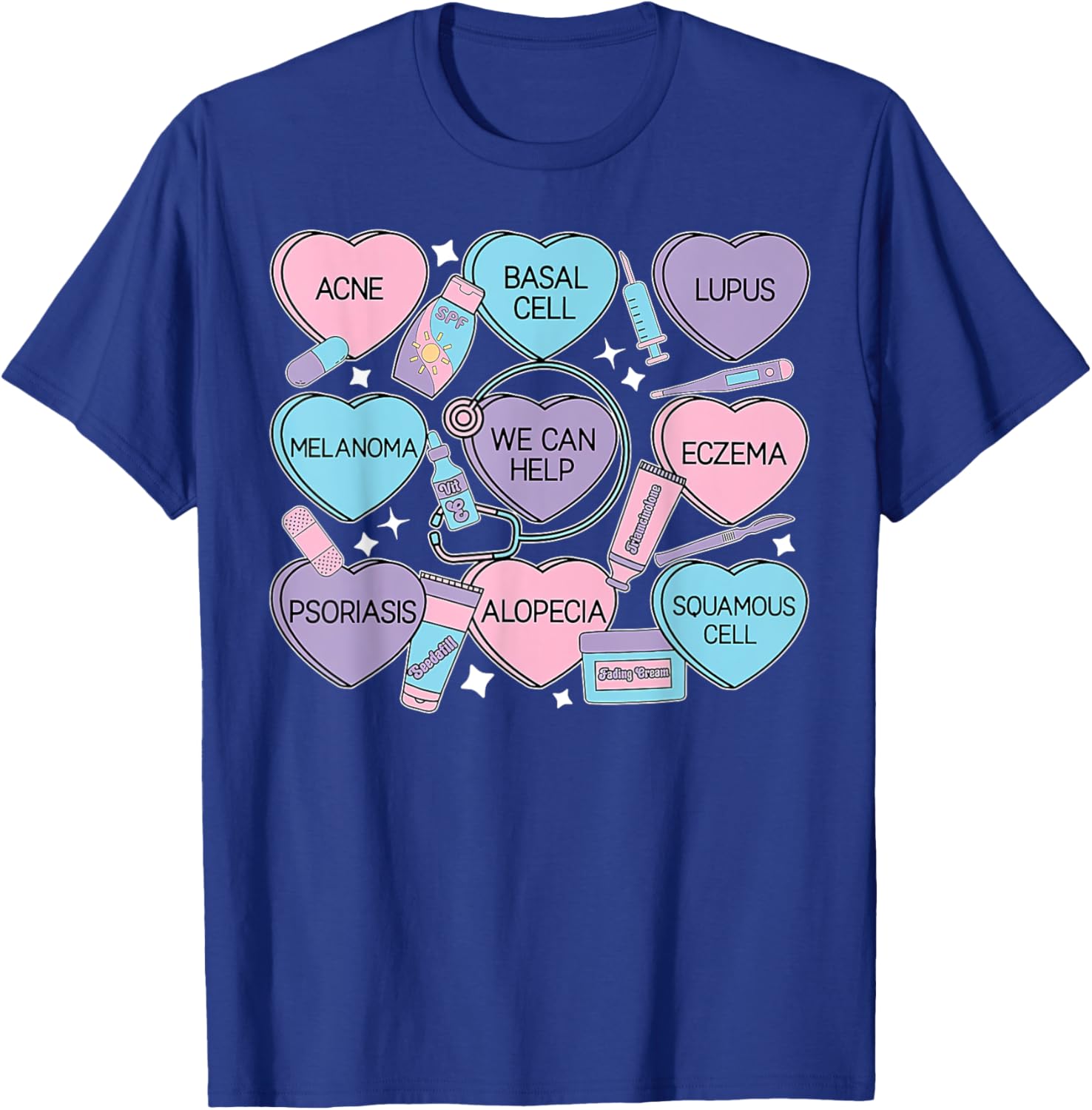 Retro Dermatology Candy Heart Shirt for Valentine's Day Gifts - 1