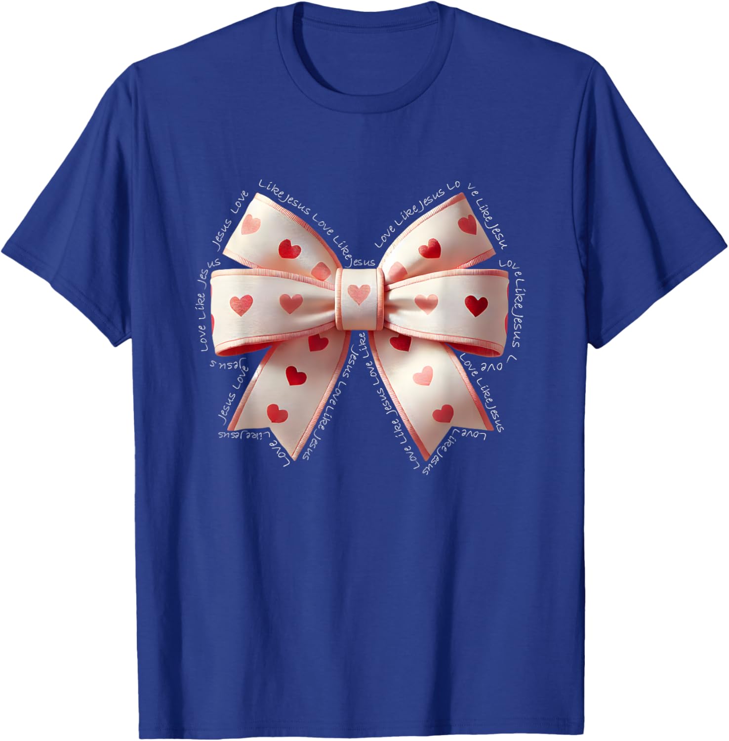 Jesus Valentine's Day Coquette Bow Tee Love Like Jesus T-Shirt for Kids - 16