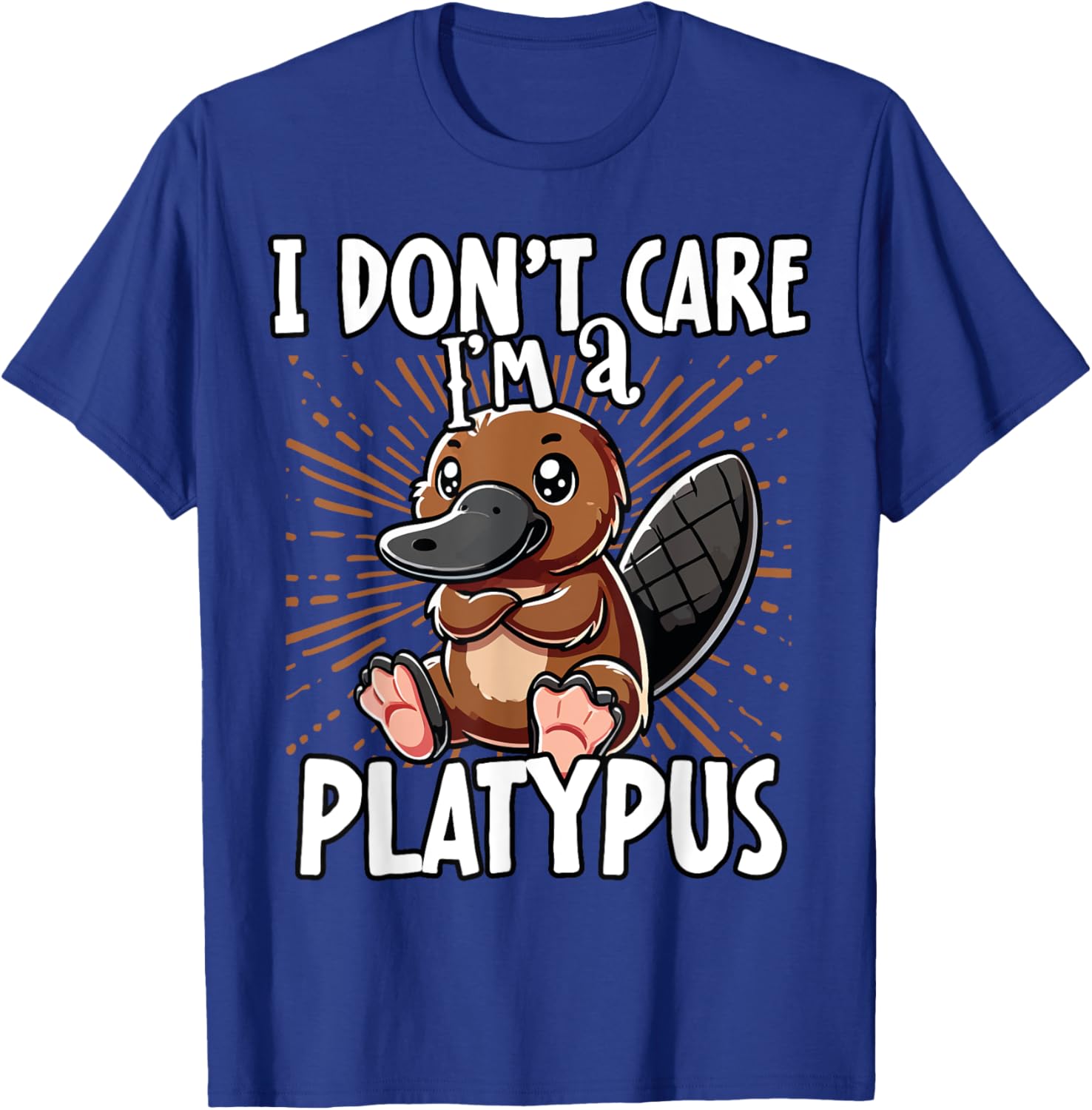 Cute Platypus T-Shirt I Don't Care Fun Animal Apparel for All Ages - 6