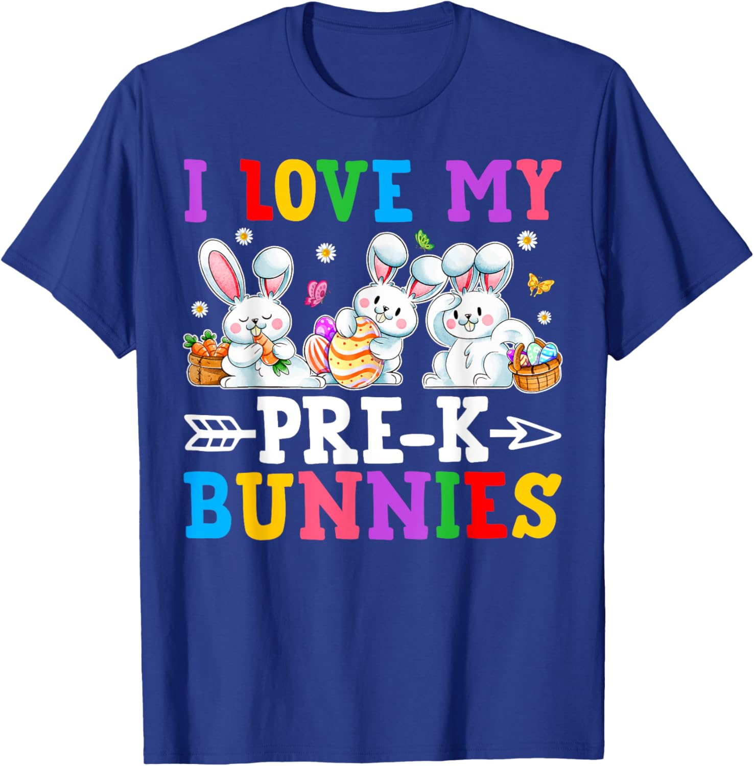 Funny I Love My Pre-K Bunnies T-Shirt for Preschool Teachers Easter Fun - 7