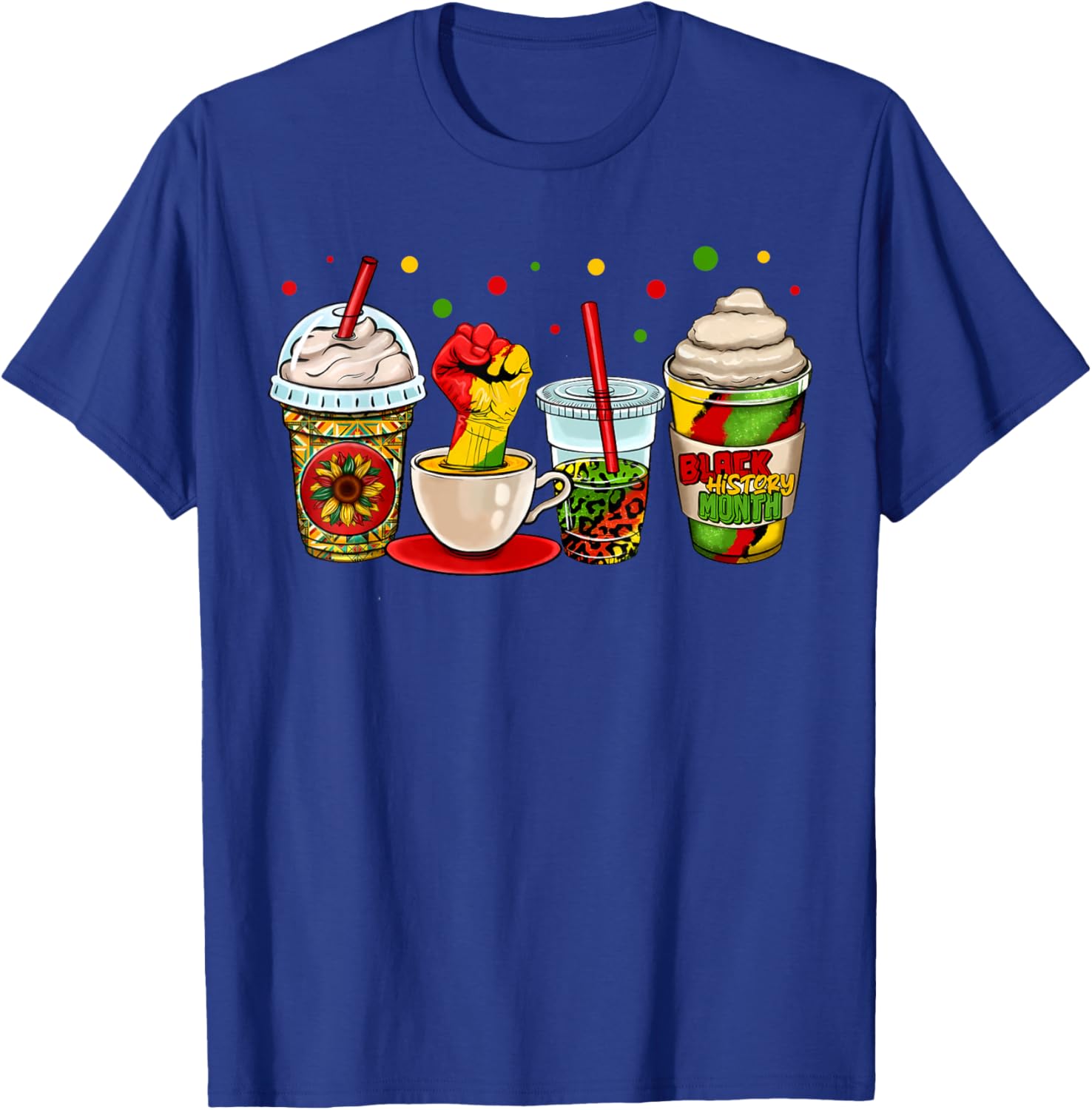 Celebrate Black History Month with Kente Dashiki Coffee Cup T-Shirt - 11
