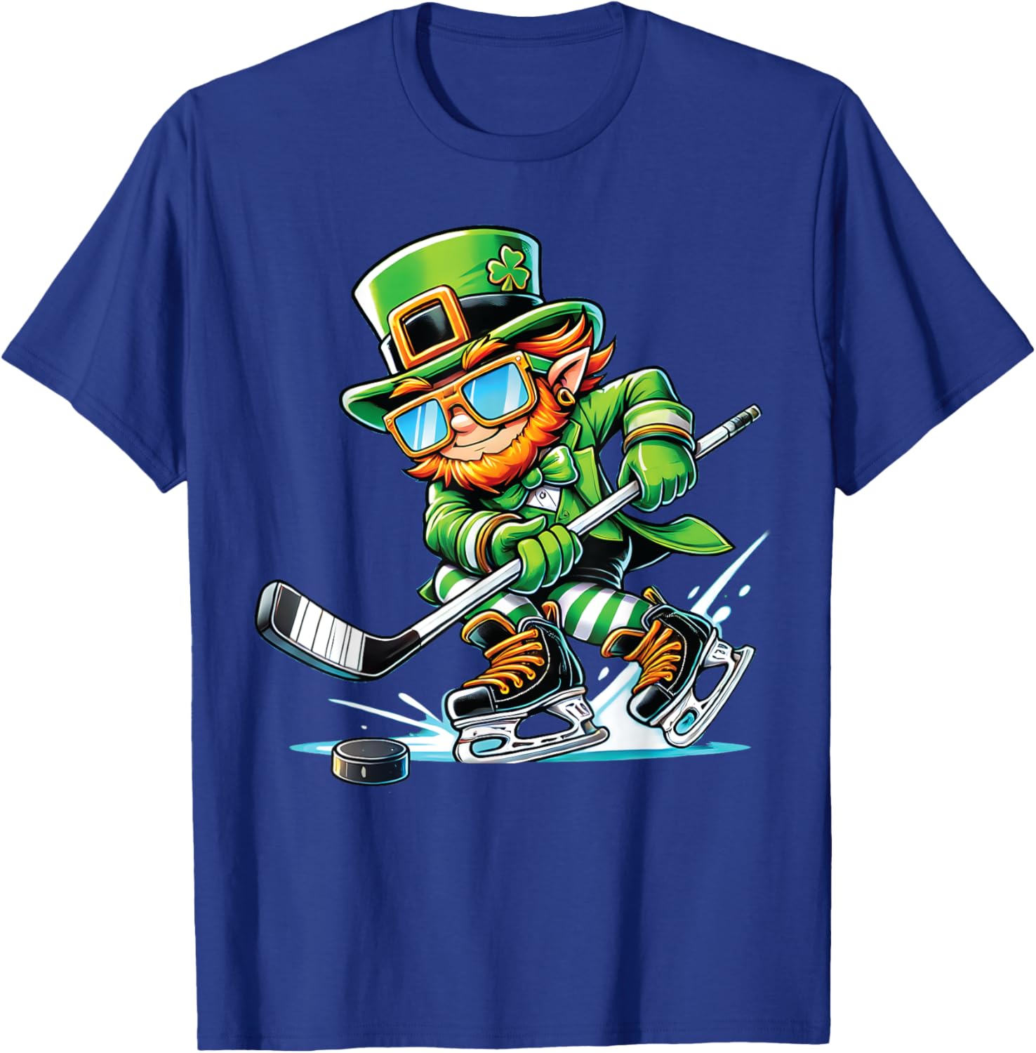 Leprechaun Ice Hockey T-Shirt Perfect for St Patrick's Day Fun - 5