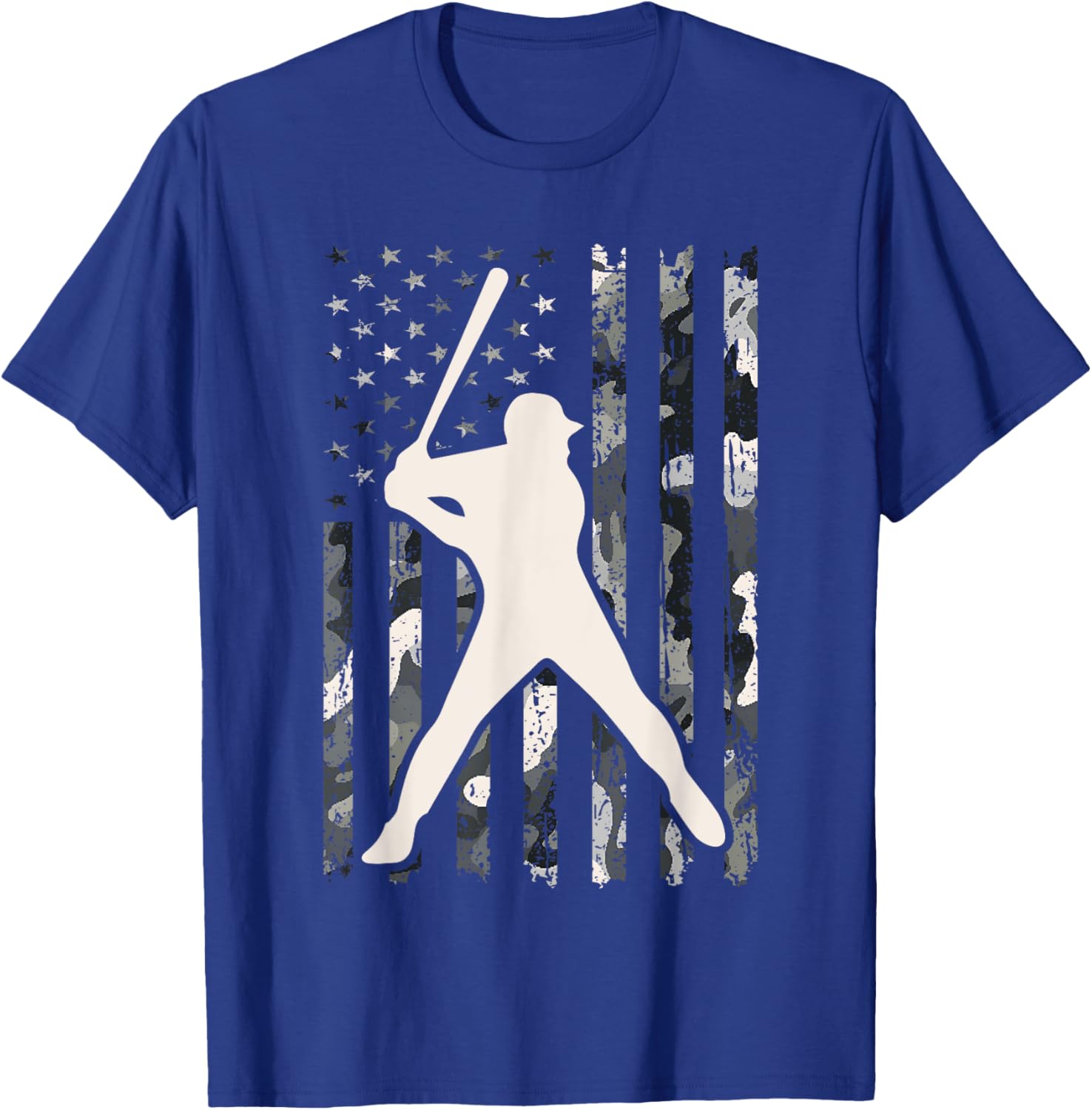 Vintage Baseball USA Flag Camo T-Shirt for Men and Women - 14