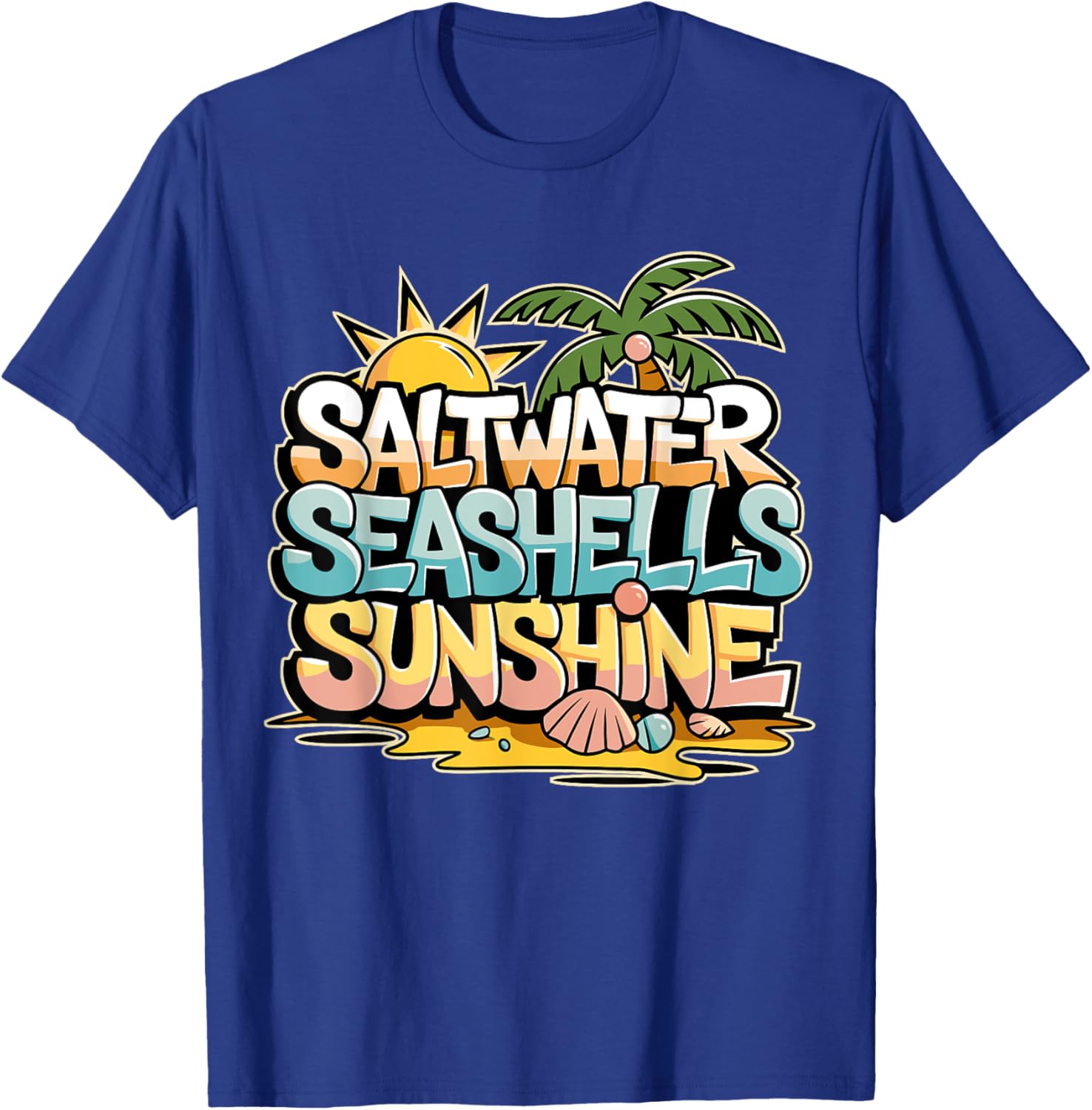 Funny Beach T-Shirt with Saltwater Seashells for Cruise Gifts - 18