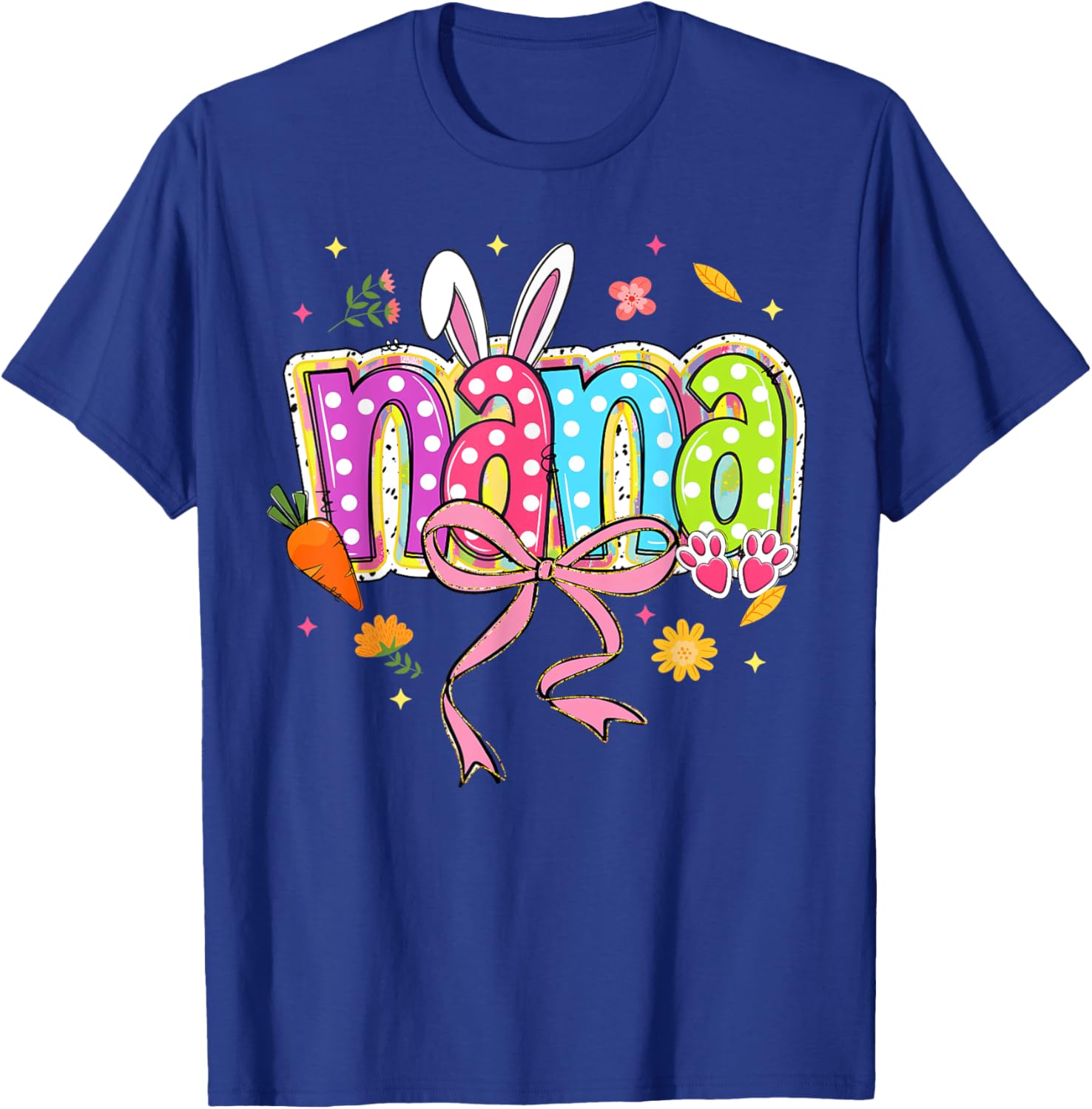 Boho Floral Bunny Grandma T-Shirt for Family Easter Celebrations - 1