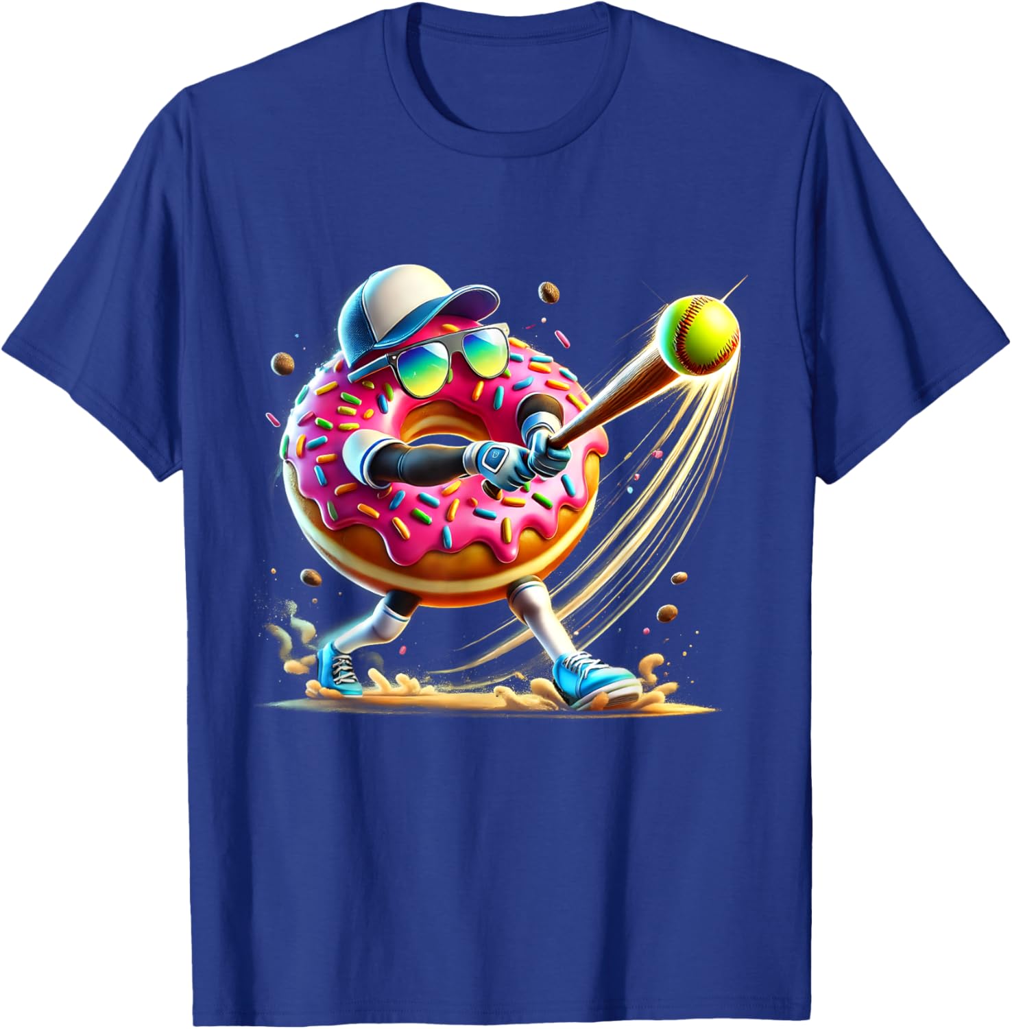 Donut Lover Softball Player T-Shirt Fun Sports Tee for All Ages - 7