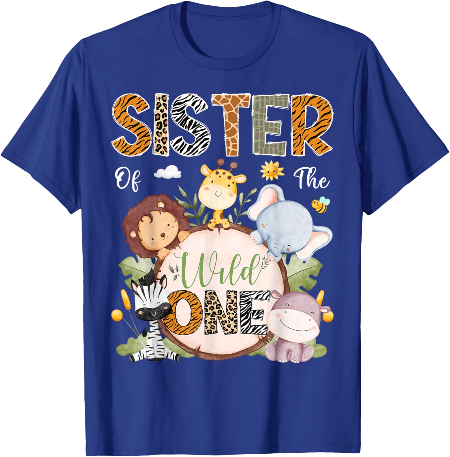 Sister of the Wild One 1st Birthday Safari Jungle Animals T-Shirt - 6