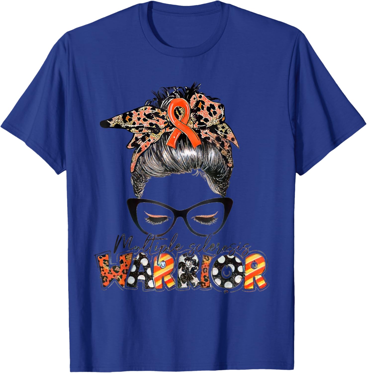 Multiple Sclerosis Warrior Messy Bun T-Shirt - MS Awareness Apparel - 20