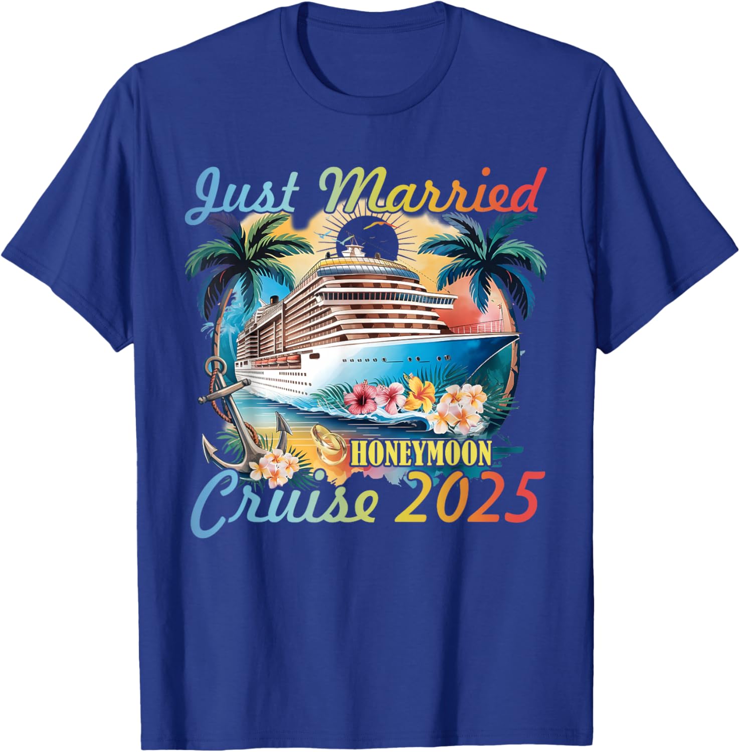Just Married Honeymoon Cruise T-Shirt for Couples 2025 Adventure - 9