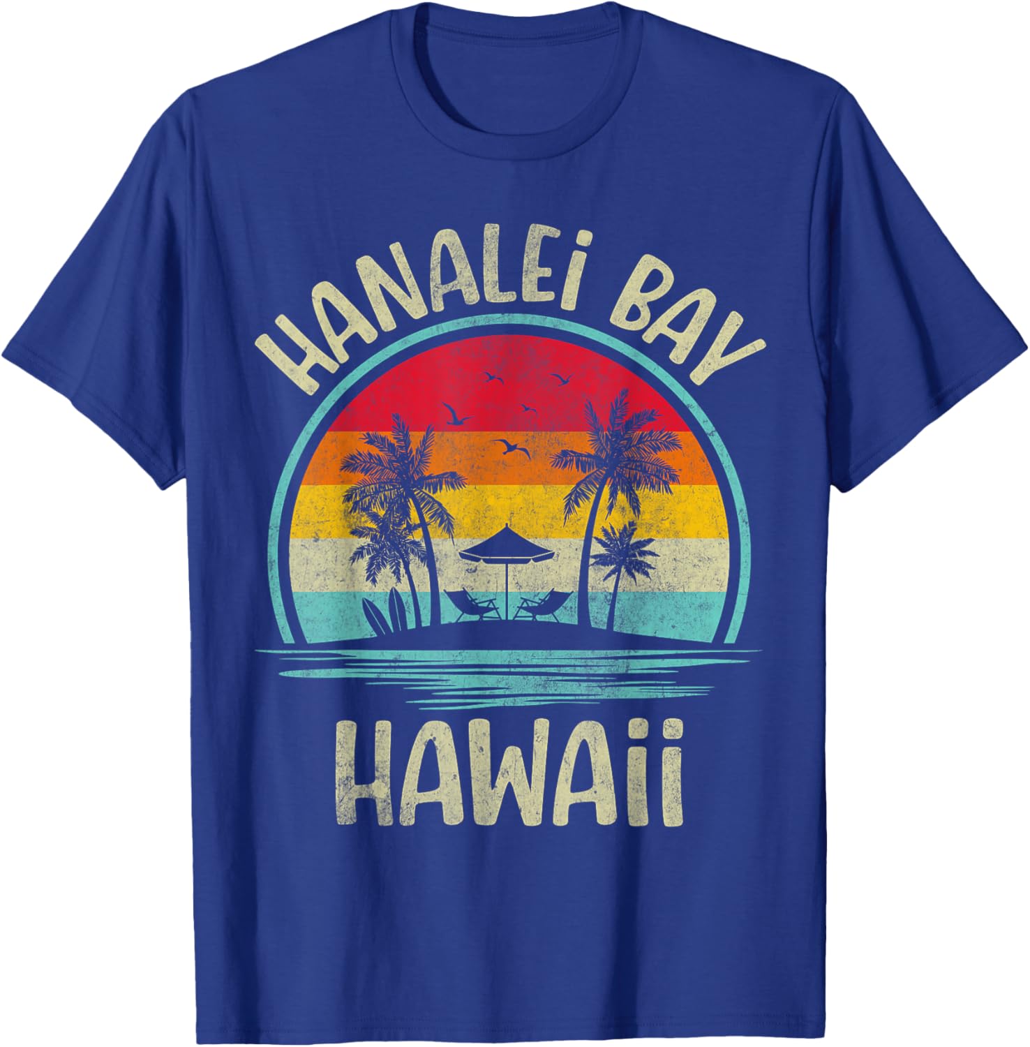 Hanalei Bay Beach Hawaii Palm Tree Family Summer Vacation T-Shirt - 9