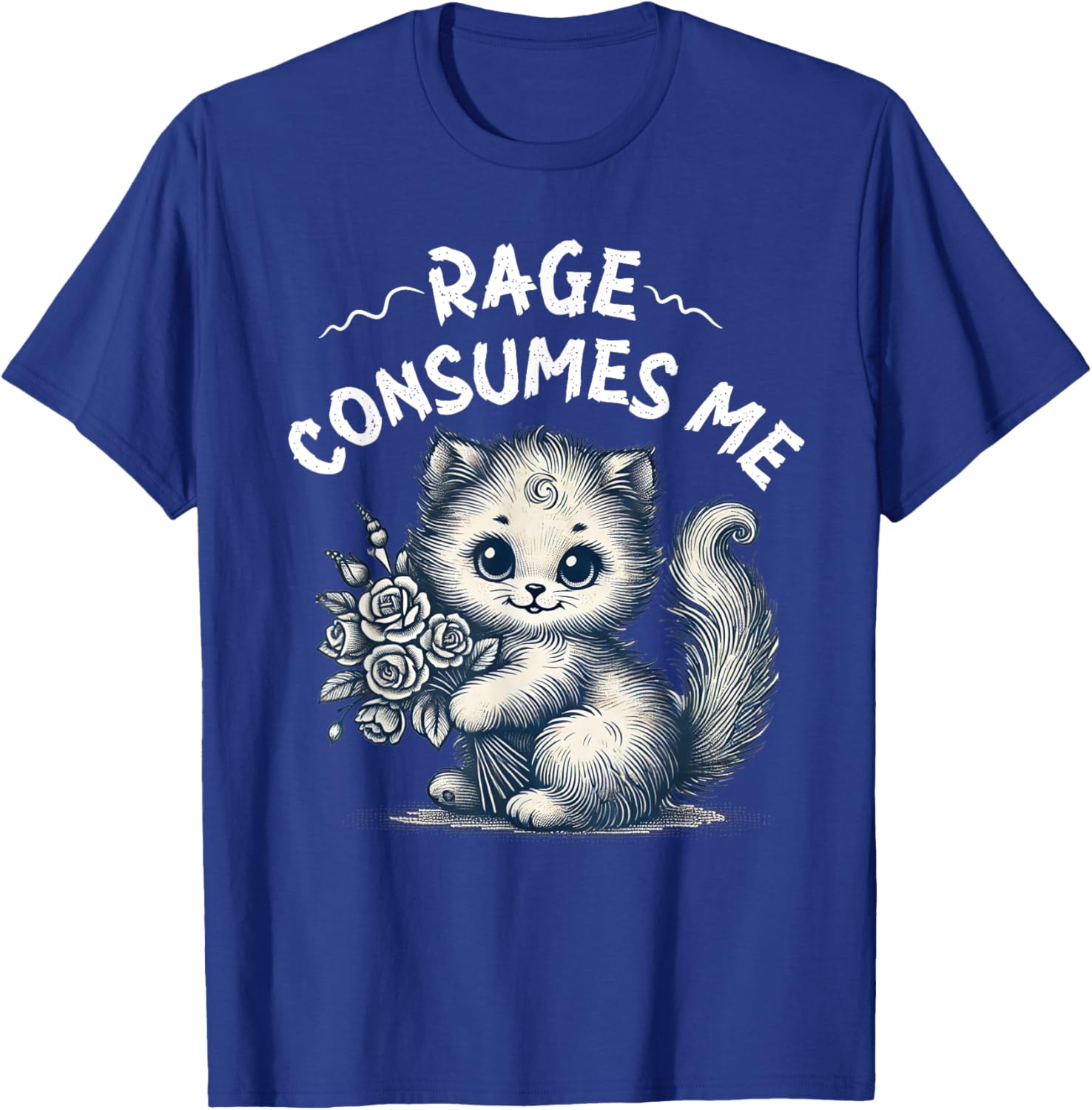 Cute Rage Consumes Me Cat Meme T-Shirt for Men and Women - 4